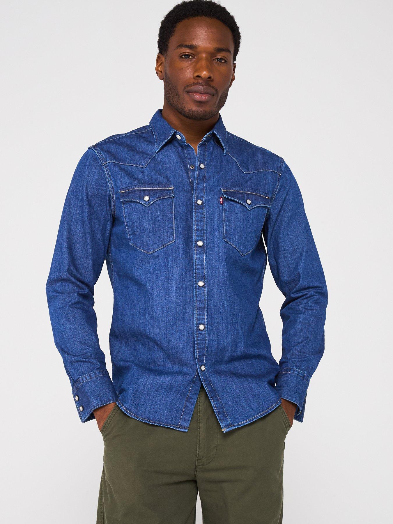 undefined Barstow Denim Western Shirt - Mid Wash