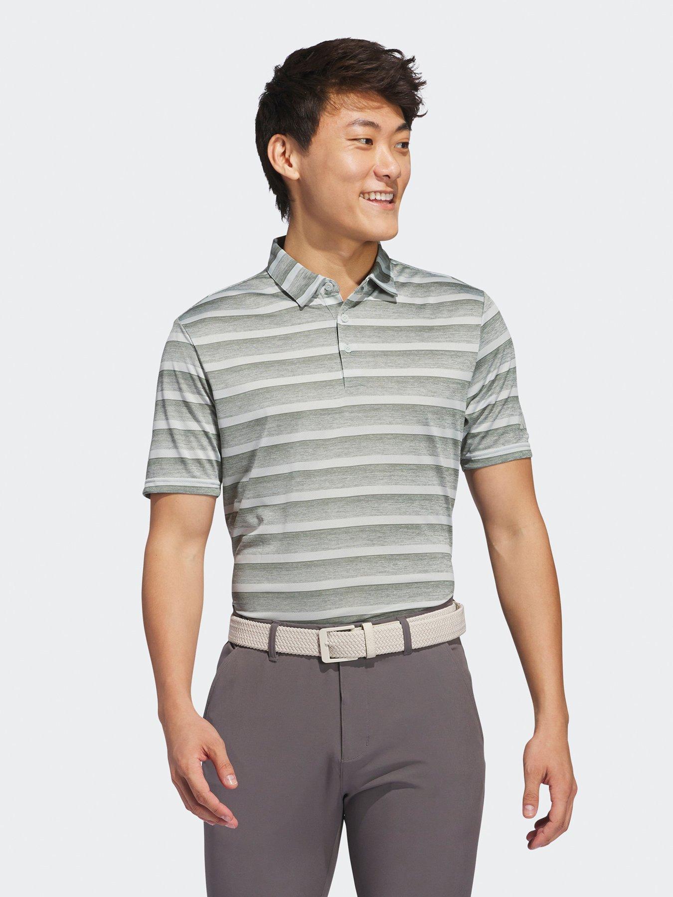 undefined Men's Golf Two Colour Stripe Polo - Green