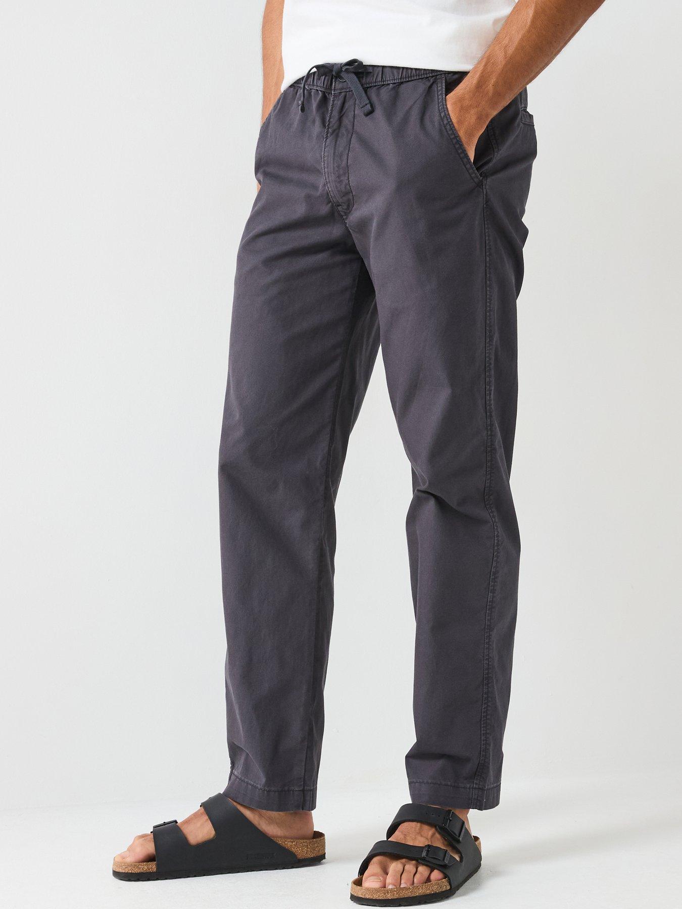 undefined Levis Xx Easy Relax Tapered Fit Cotton Linen Trousers- Black