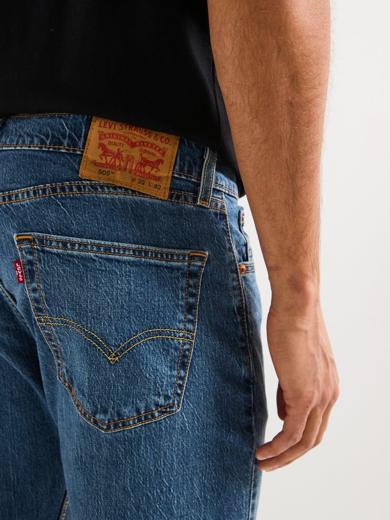 Image 4 of 4 of Levi's 505 Regular Fit Jeans - Worn In - Light Blue