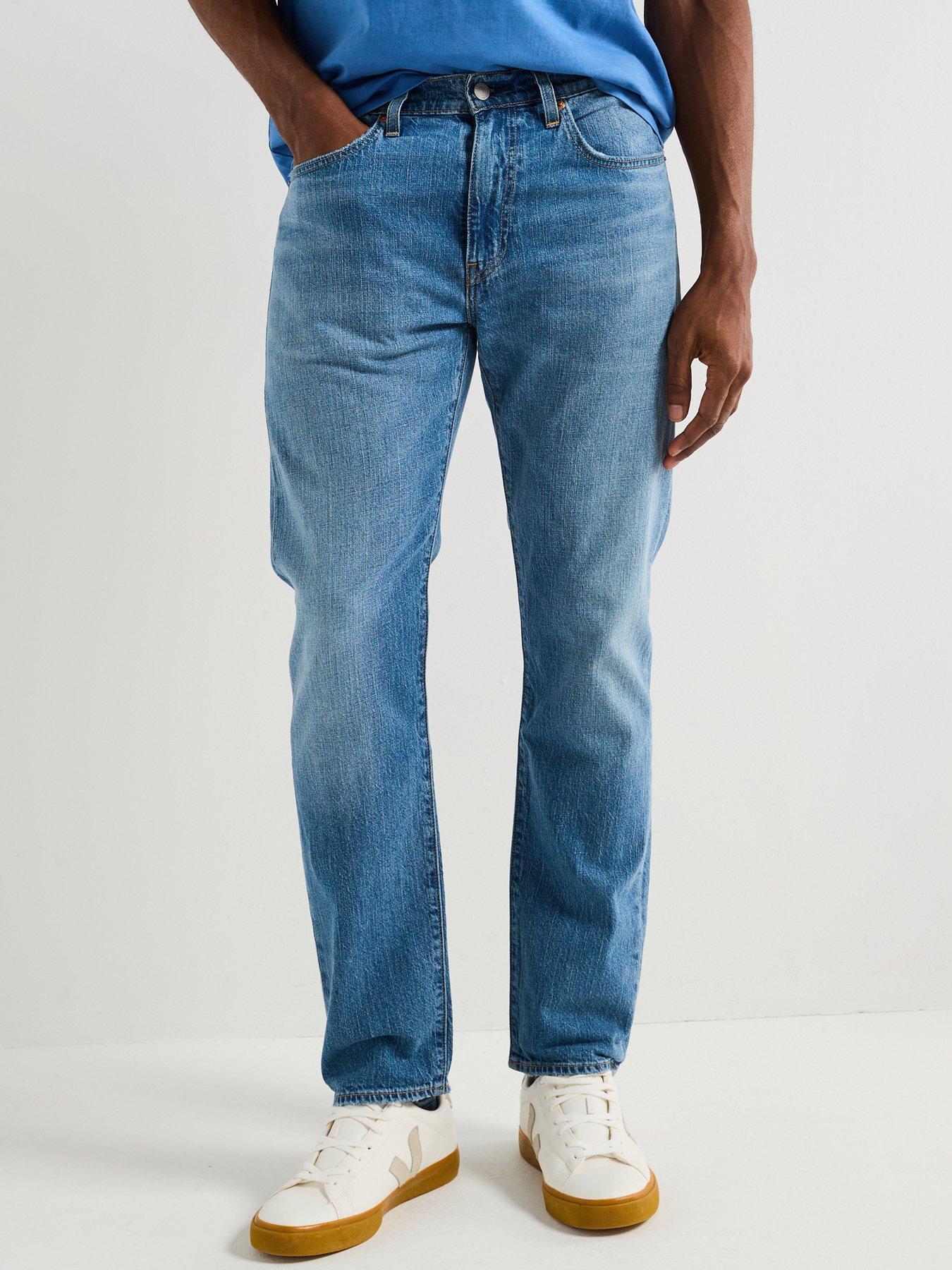 Levi's Levis 502 Tapered Fit Lightweight Linen+ Denim Jeans, Blue, Size 36, Inside Leg Regular, Men