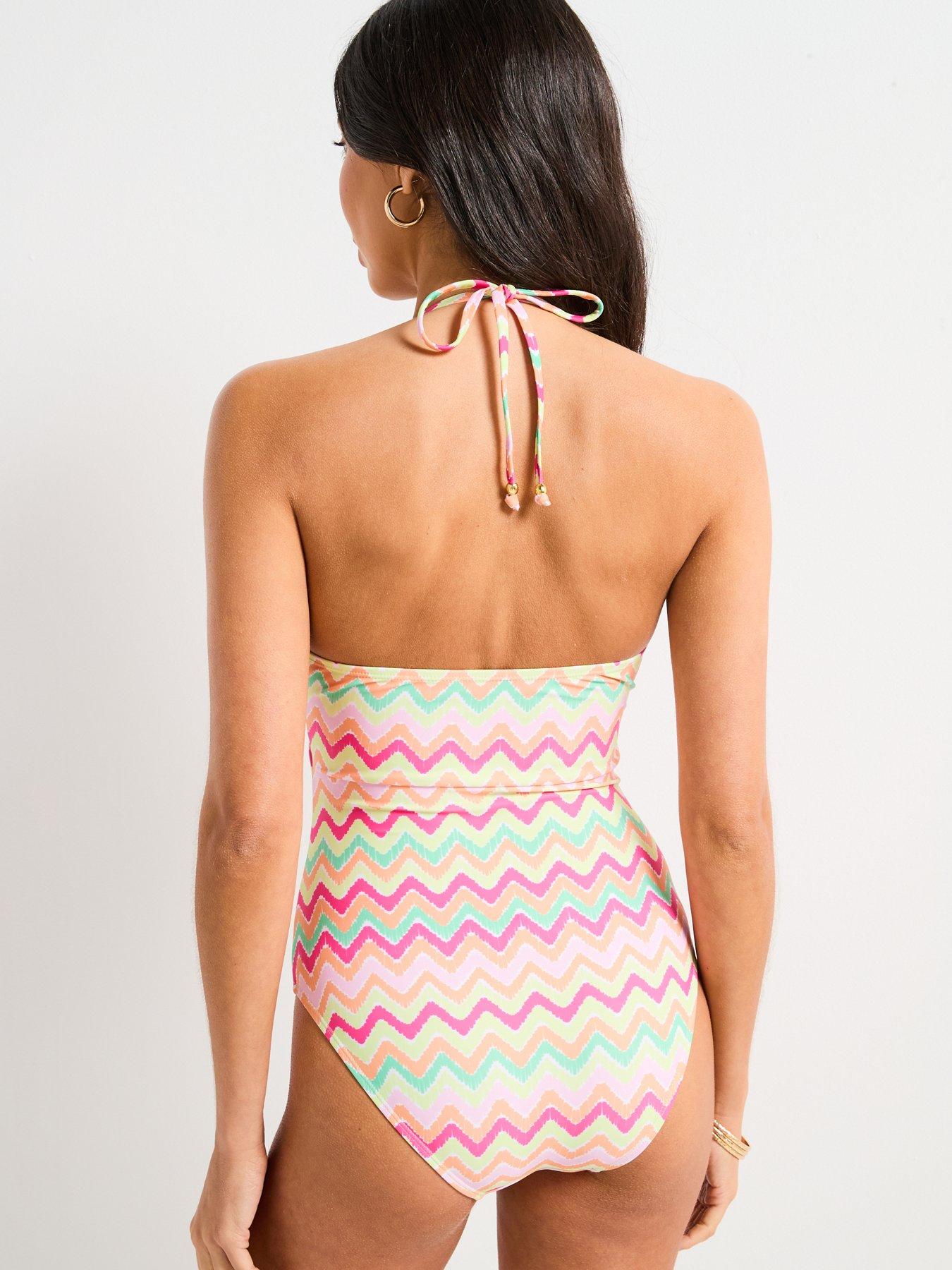 Image 2 of 5 of V by Very Plunge Halter Swimsuit - Multi