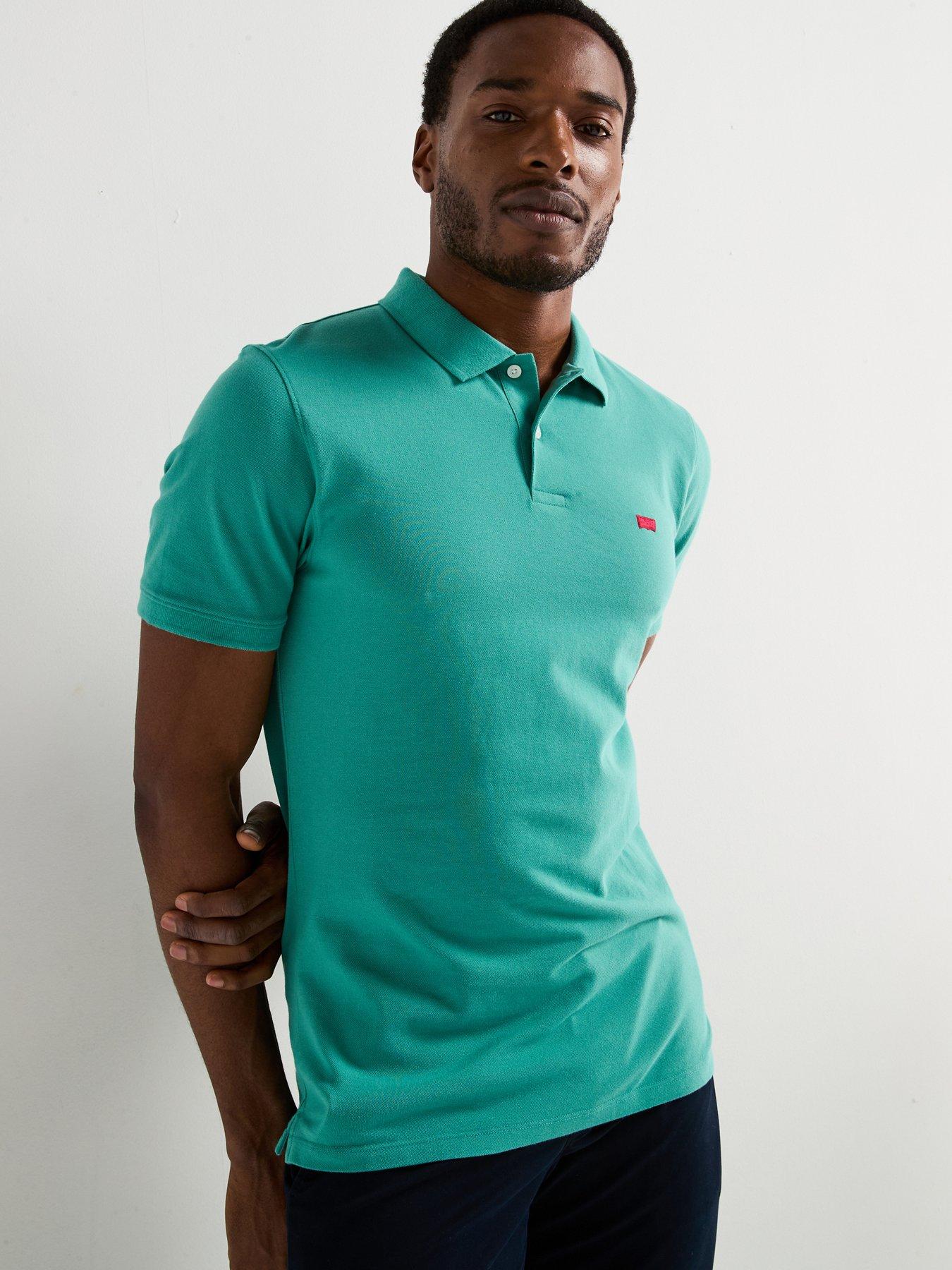 undefined Slim Fit Housemark Polo Shirt- Aqua