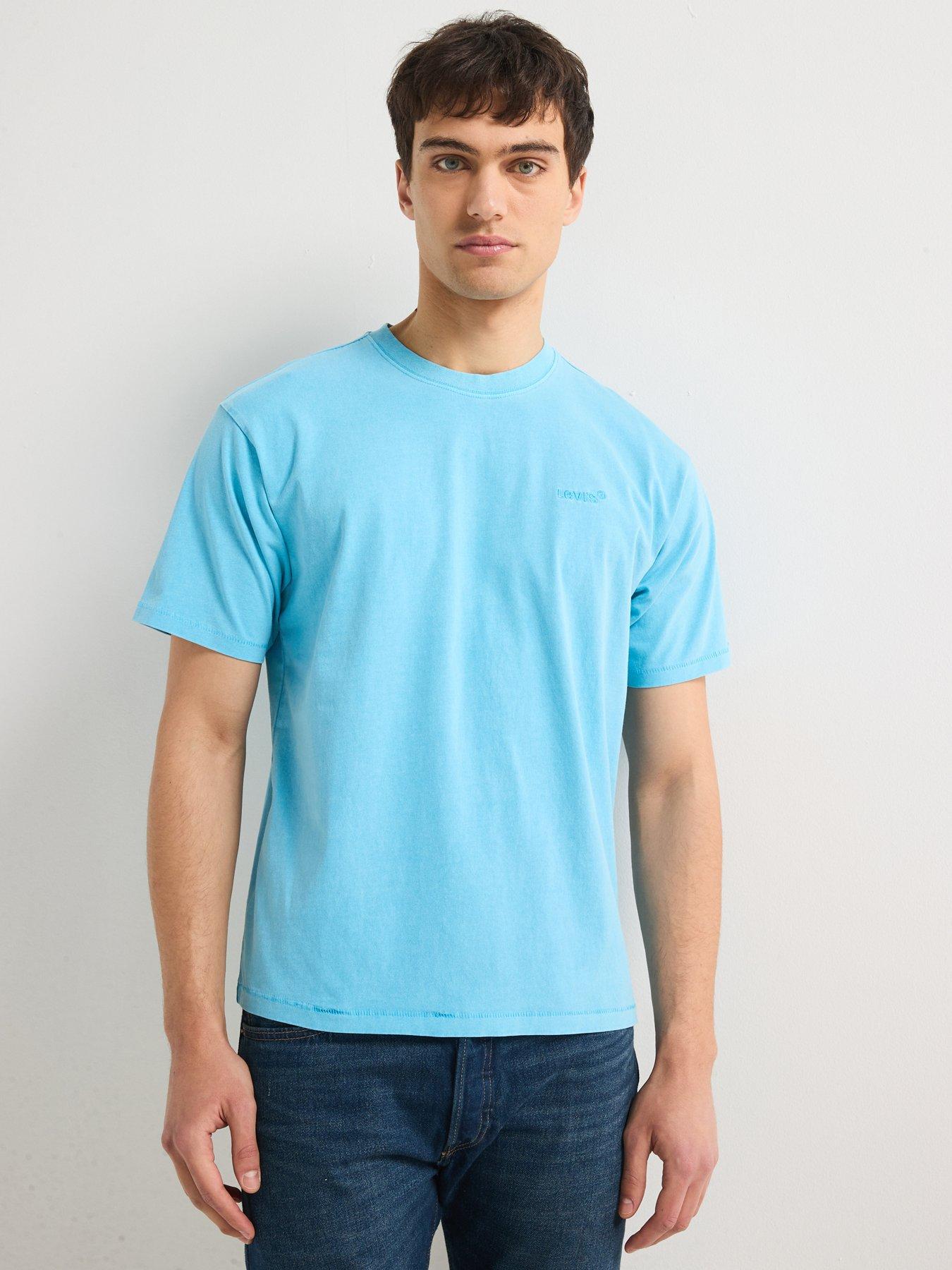undefined Tonal Logo Red Tab Vintage T-Shirt- Light Blue