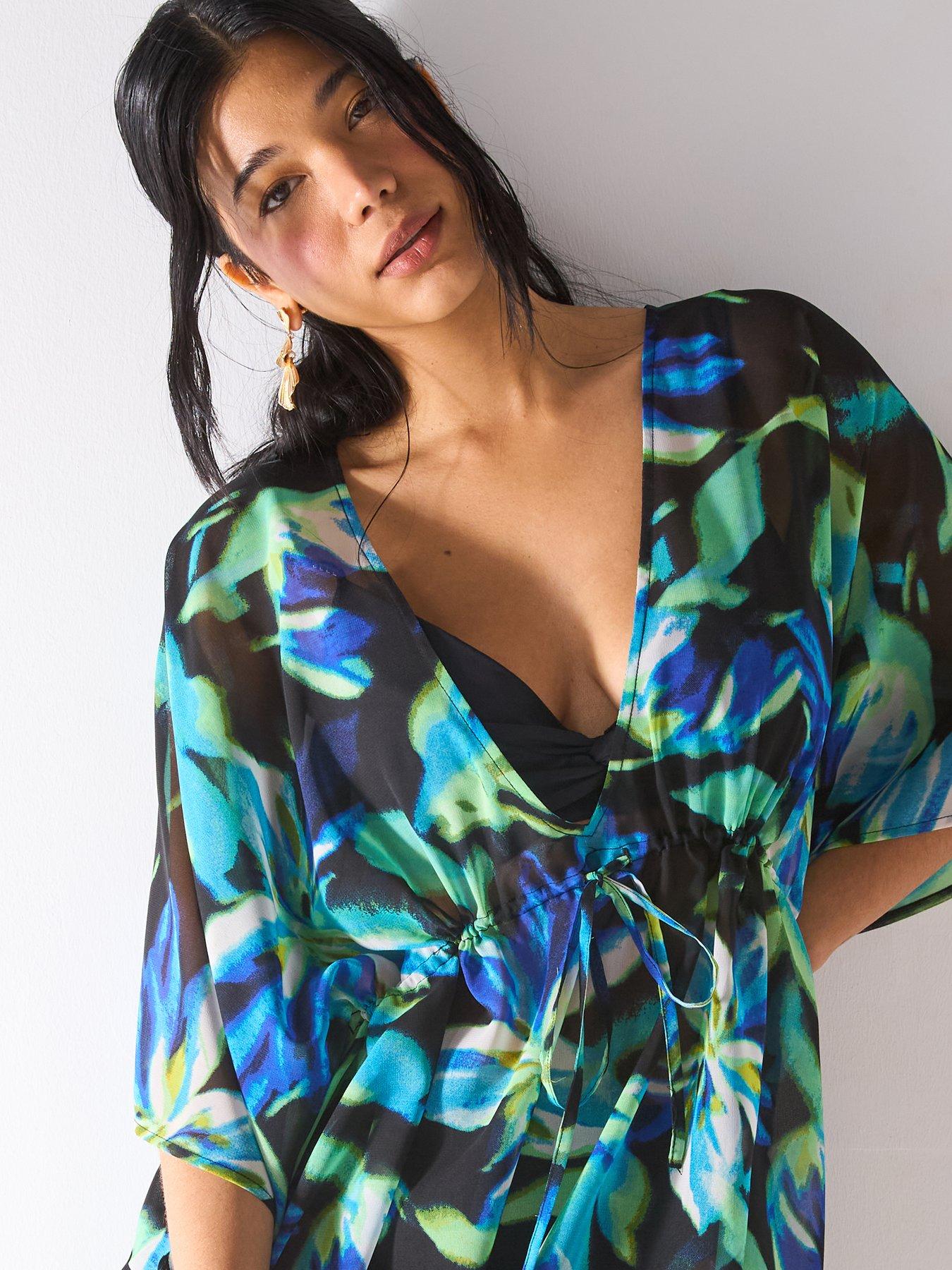 Image 4 of 5 of Everyday Tie Waist Short Kaftan - Print