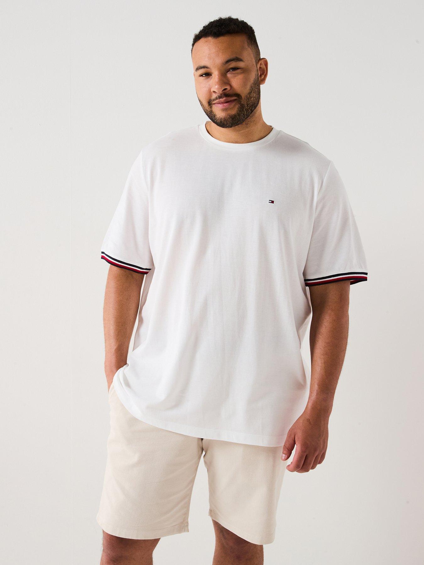 undefined Big  &  Tall Global Striped Cuff T-Shirt - White
