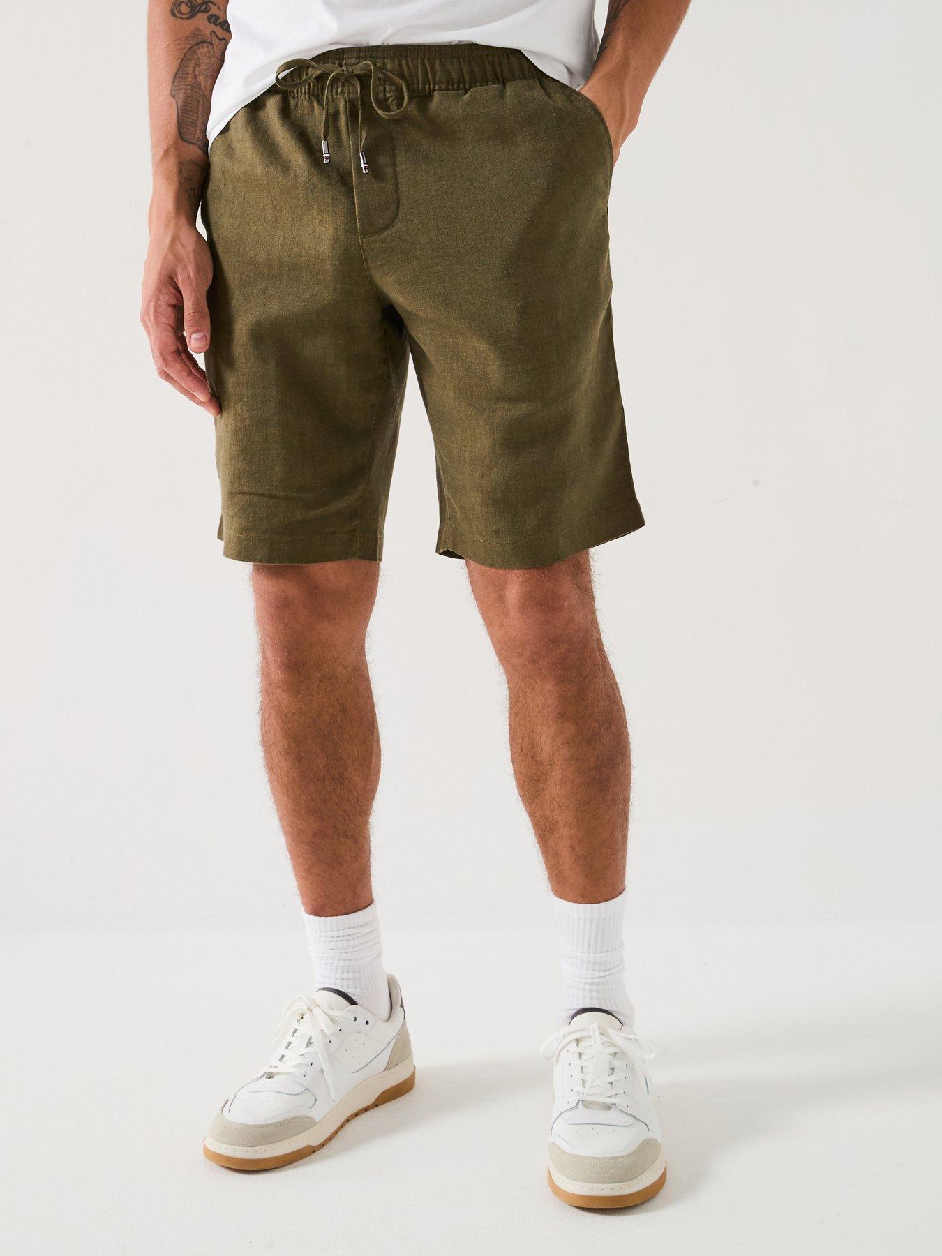 undefined Harlem Po Linen Chino Shorts - Dark Khaki