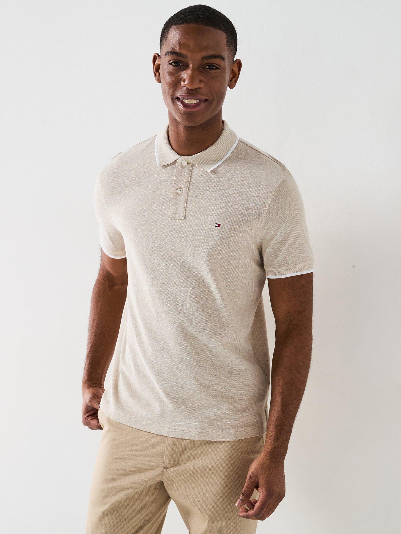 undefined Regular Fit Linen Pique Polo Shirt - Natural