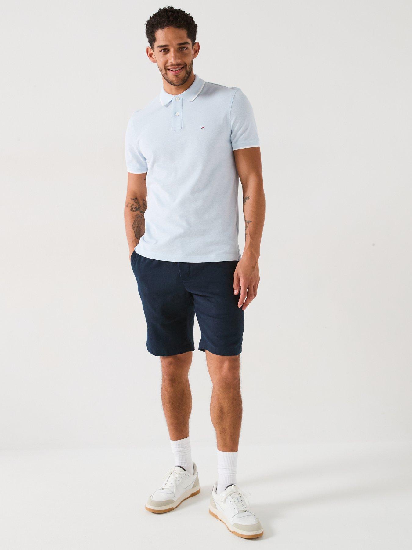 Image 3 of 6 of Tommy Hilfiger Regular Fit Linen Pique Polo Shirt - Light Blue