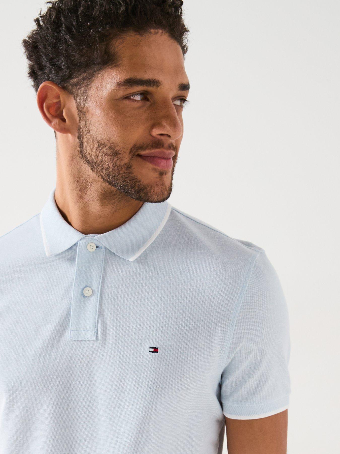 Image 5 of 6 of Tommy Hilfiger Regular Fit Linen Pique Polo Shirt - Light Blue