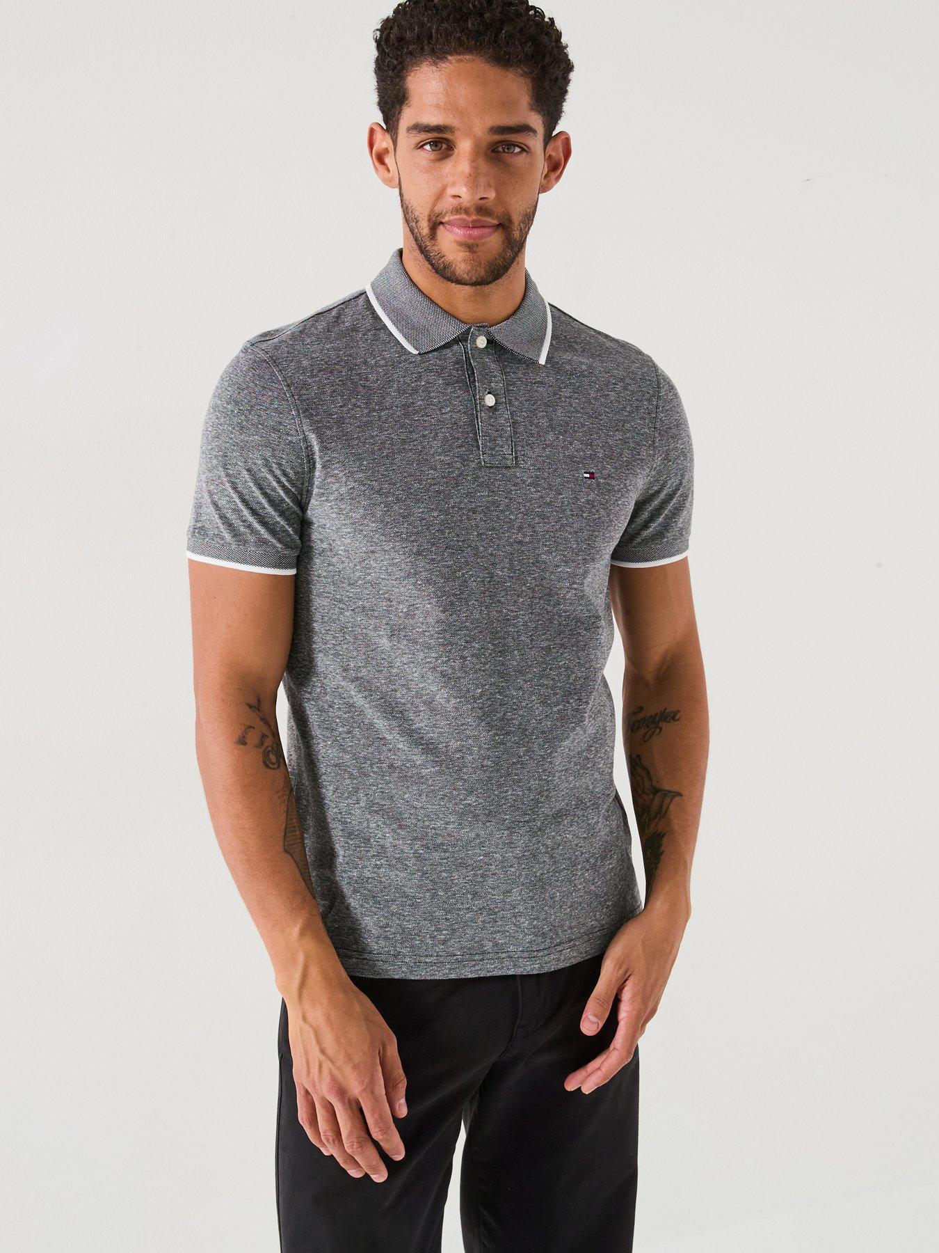 undefined Regular Fit Linen Pique Polo Shirt - Grey