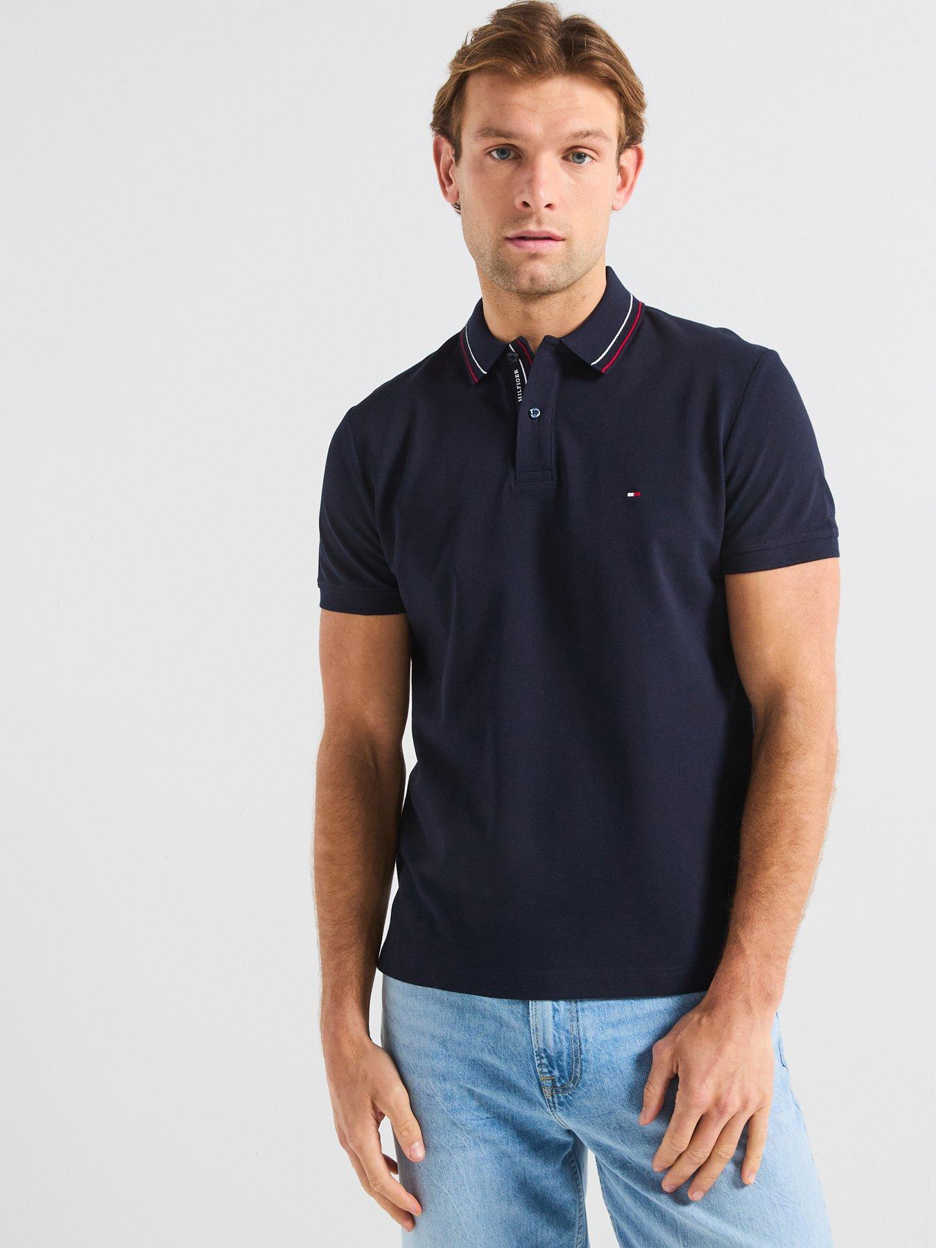 Tommy Hilfiger Regular Fit Placket Interest Polo Shirt - Navy, Navy, Size Xl, Men