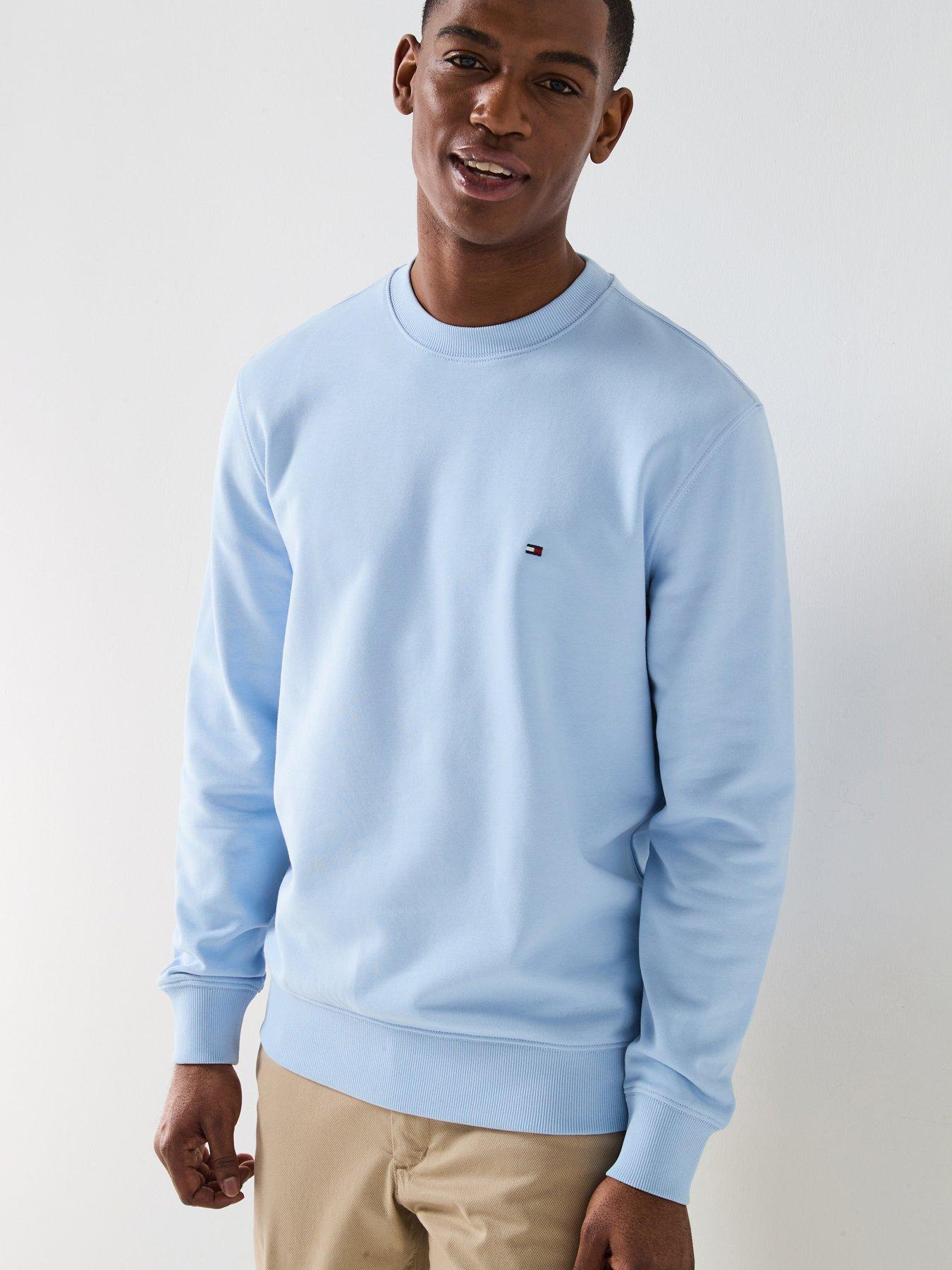 undefined Essential Terry Crew Neck Sweatshirt - Light Blue