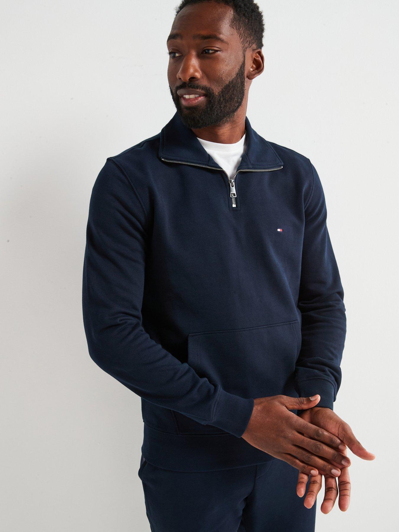 undefined Essential Terry 1/4 Zip Sweat - Navy
