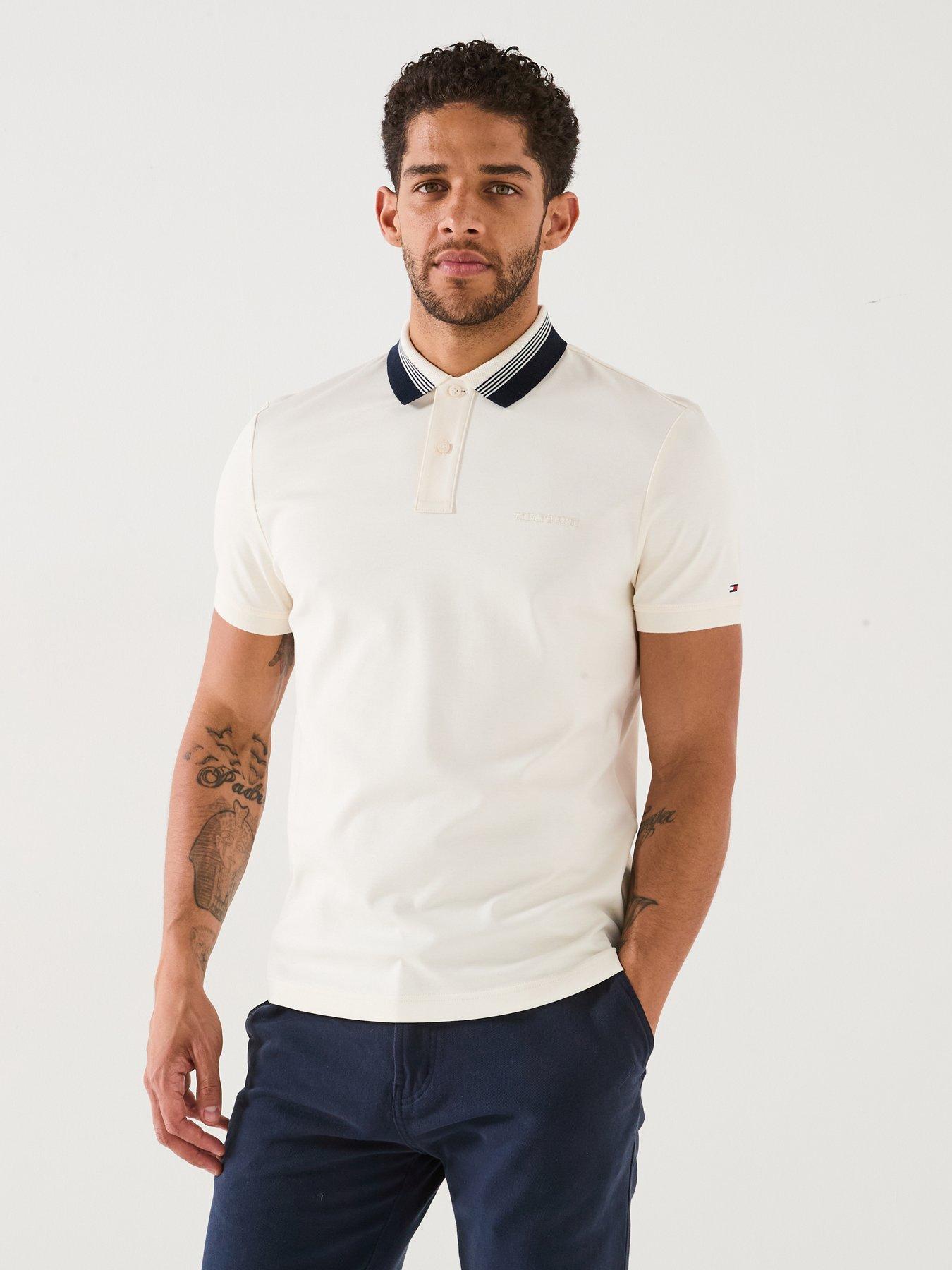 undefined Regular Fit Interlock Collar Detail Polo Shirt - Light Cream