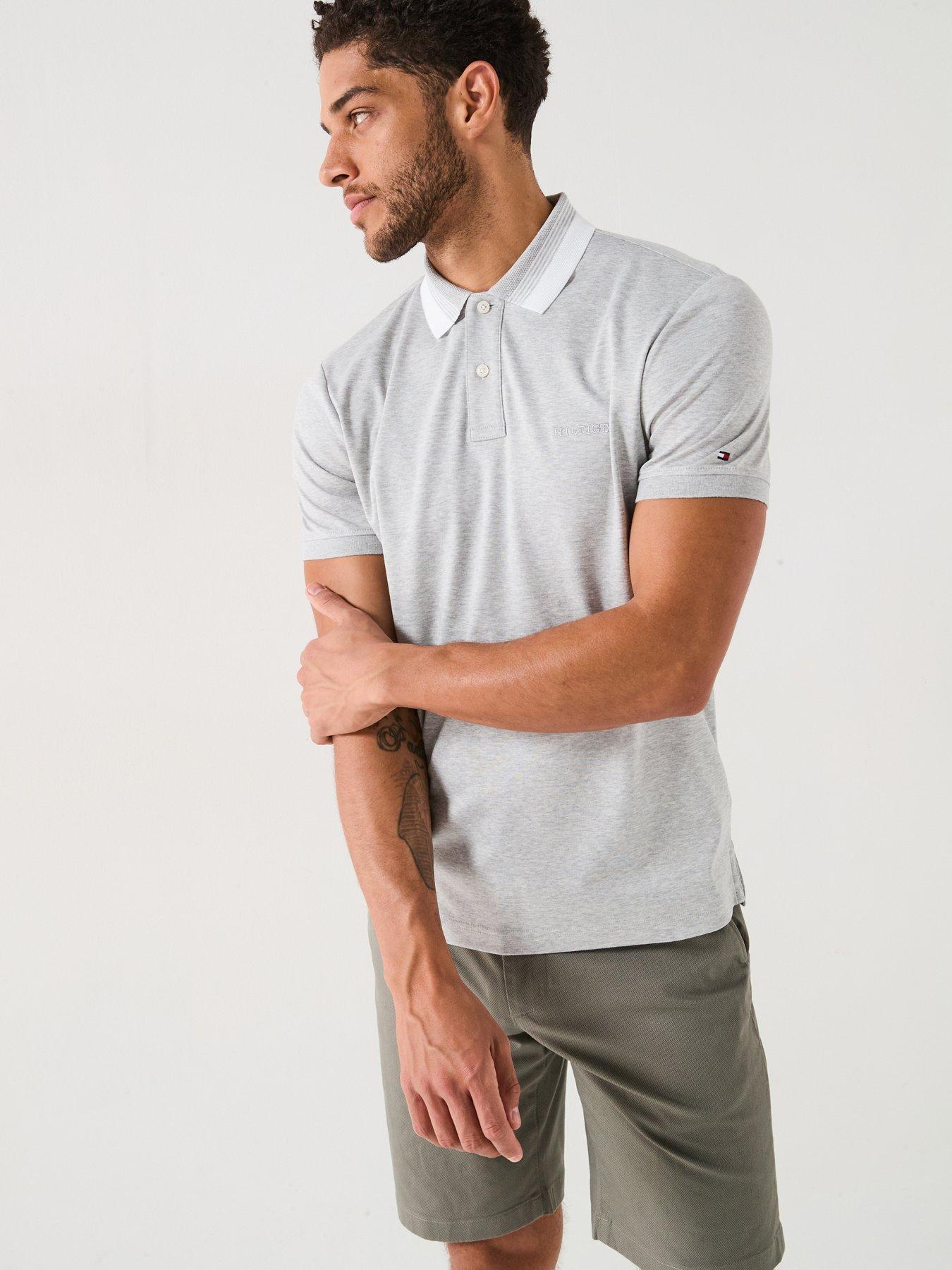 undefined Regular Fit Interlock Collar Detail Polo Shirt - Light Grey