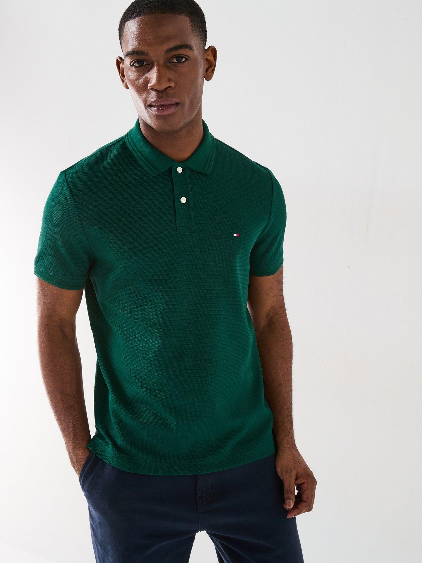 undefined Regular Fit Mercerised Jacquard Polo Shirt - Green