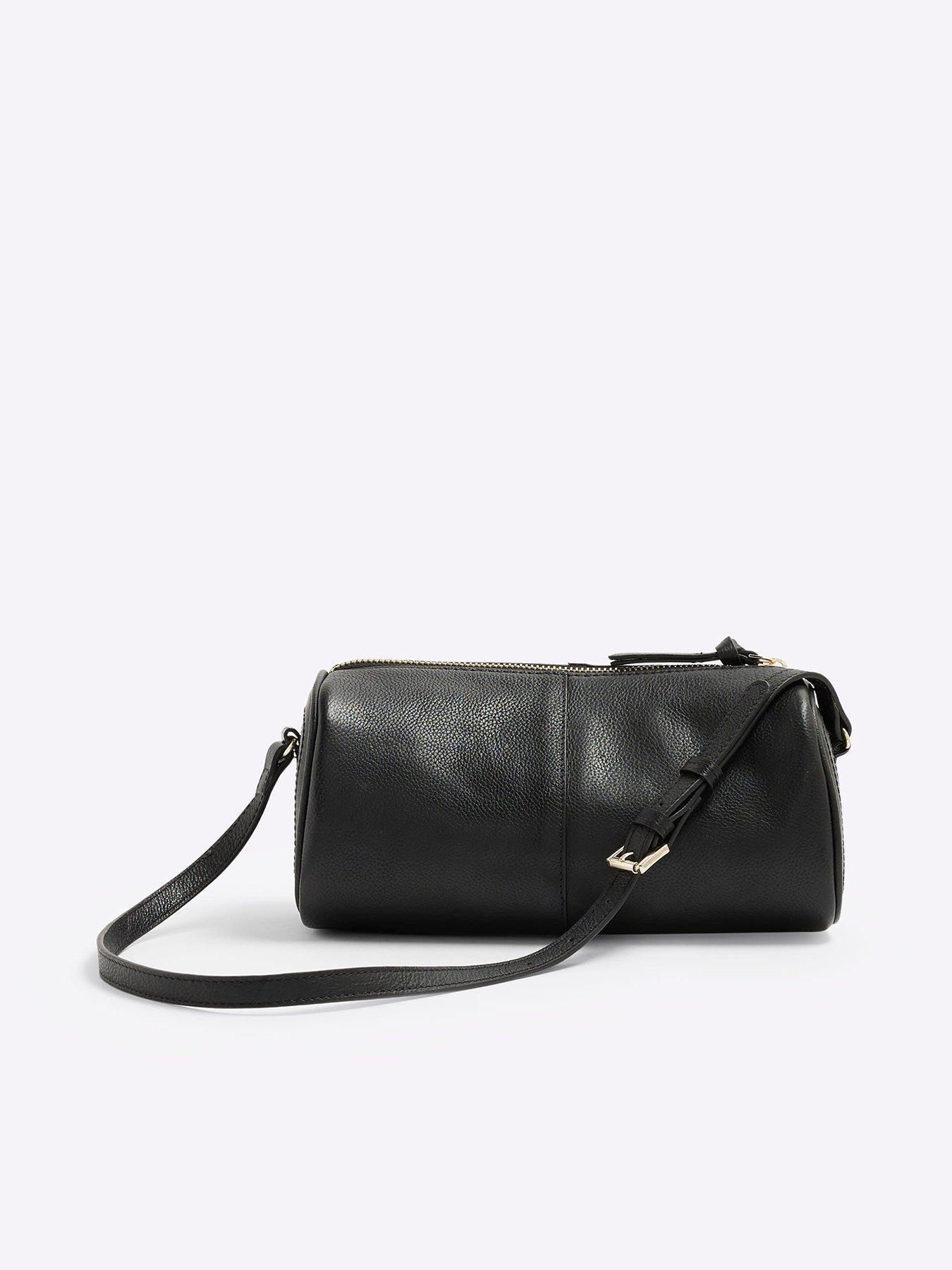 undefined Leather Cylinder Shoulder Bag - Black