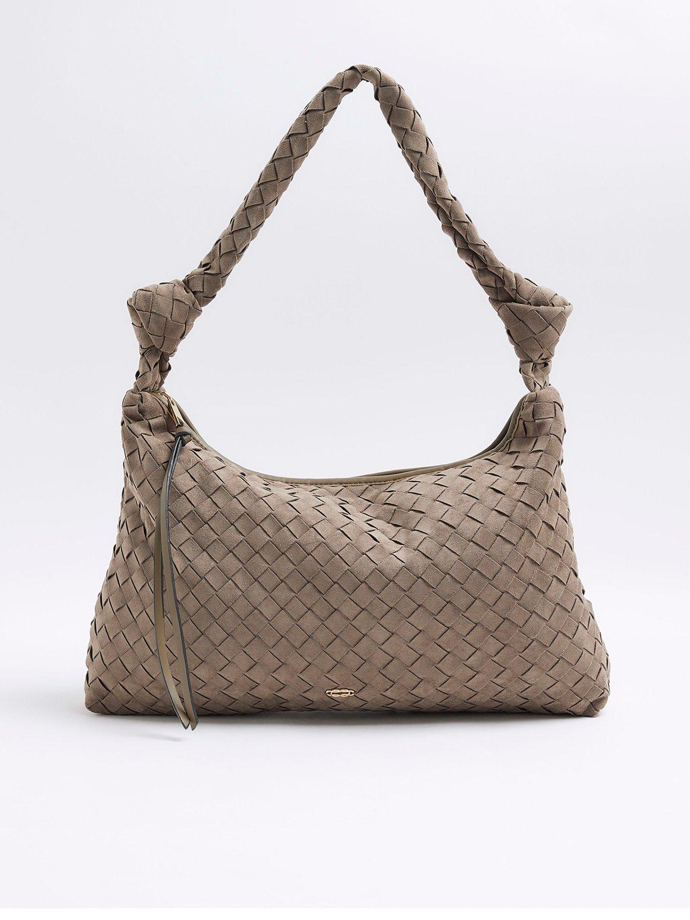 undefined Knot Handle Woven Slouch - Dark Khaki