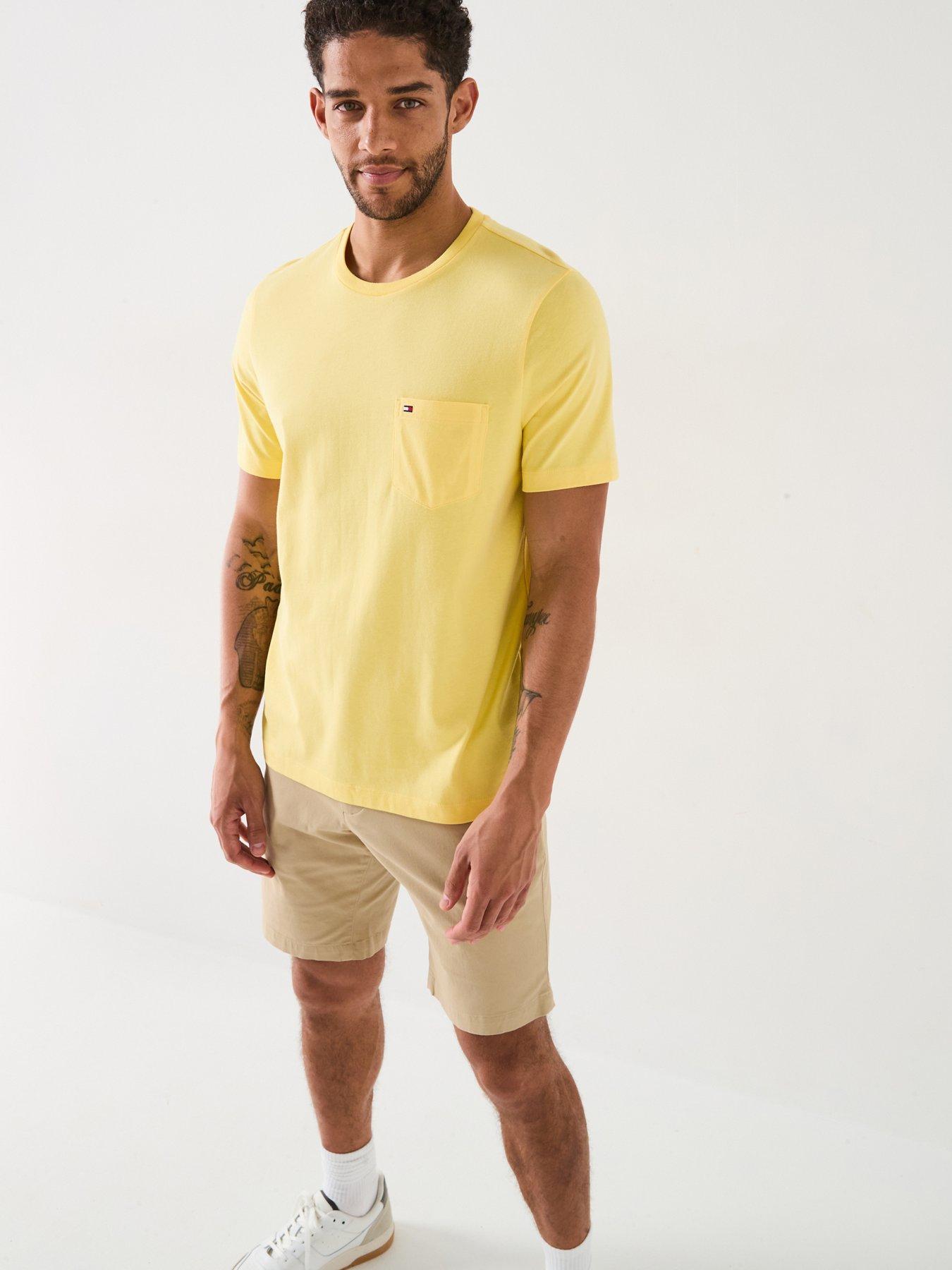 undefined Essential Solid Pocket T-Shirt - Yellow