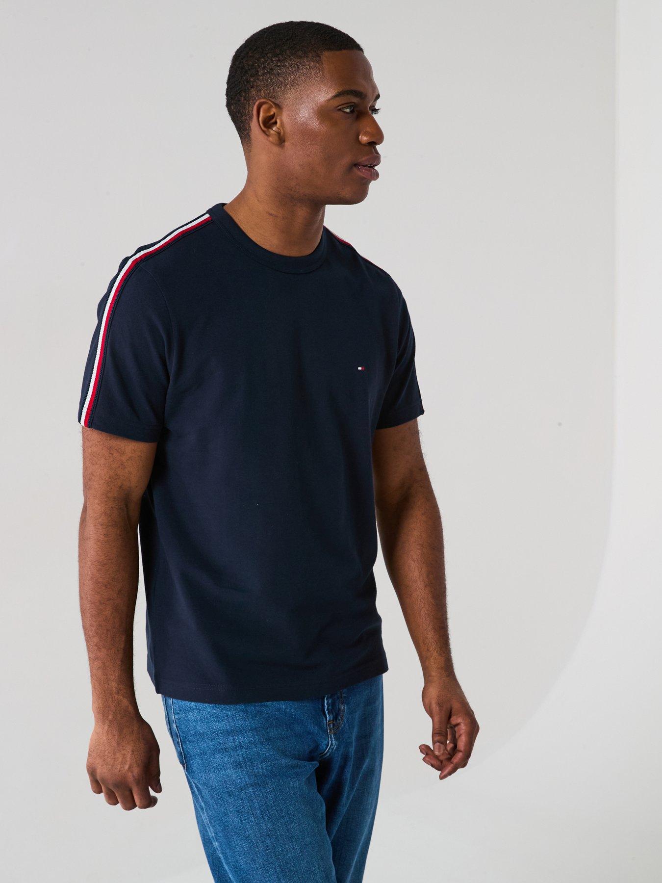 undefined Global Stripe Tape T-Shirt - Navy