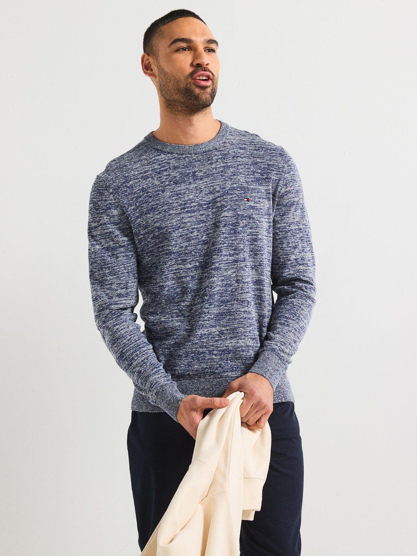 Image 1 of 5 of Tommy Hilfiger Cotton Linen Crew Neck Knitted Jumper - Dark Grey