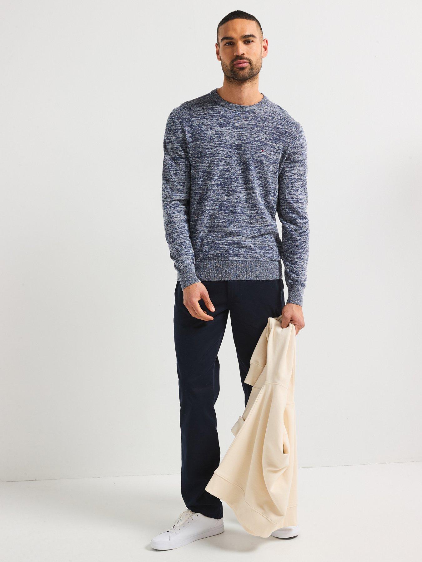 Image 3 of 5 of Tommy Hilfiger Cotton Linen Crew Neck Knitted Jumper - Dark Grey