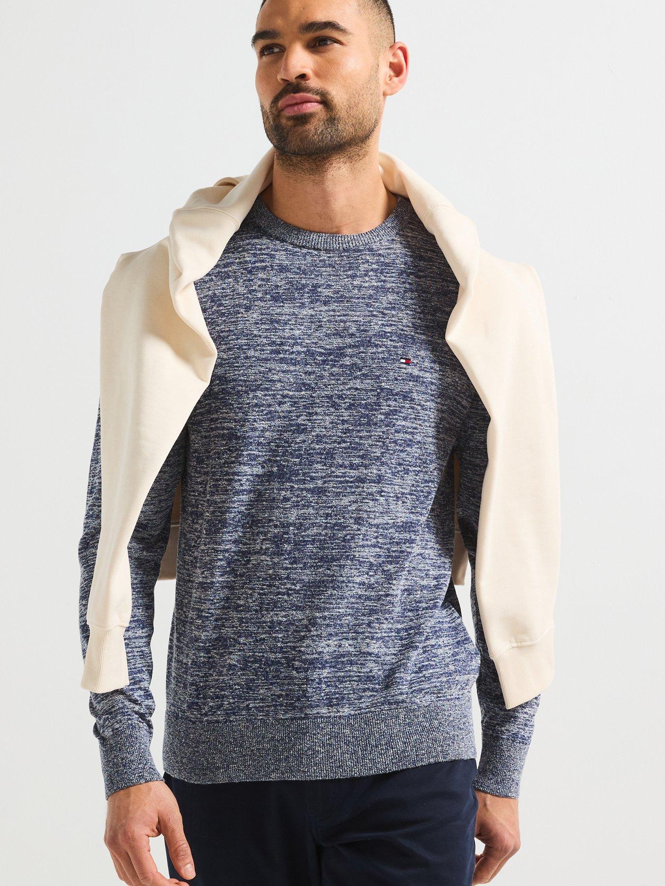 Image 4 of 5 of Tommy Hilfiger Cotton Linen Crew Neck Knitted Jumper - Dark Grey