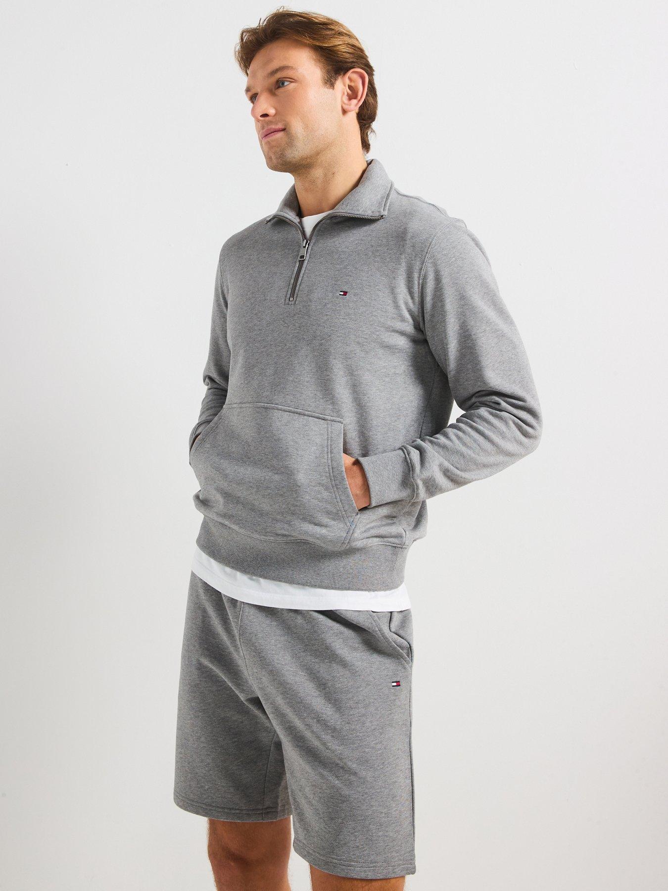 undefined Essential Terry 1/4 Zip Sweat - Grey