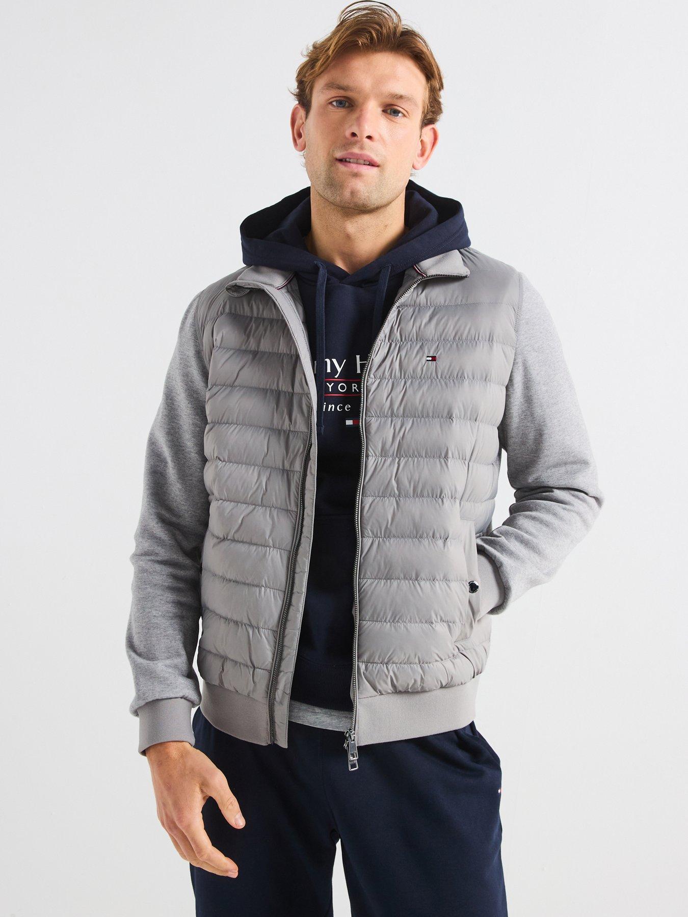 undefined Quilted Zip Through Sweat - Grey