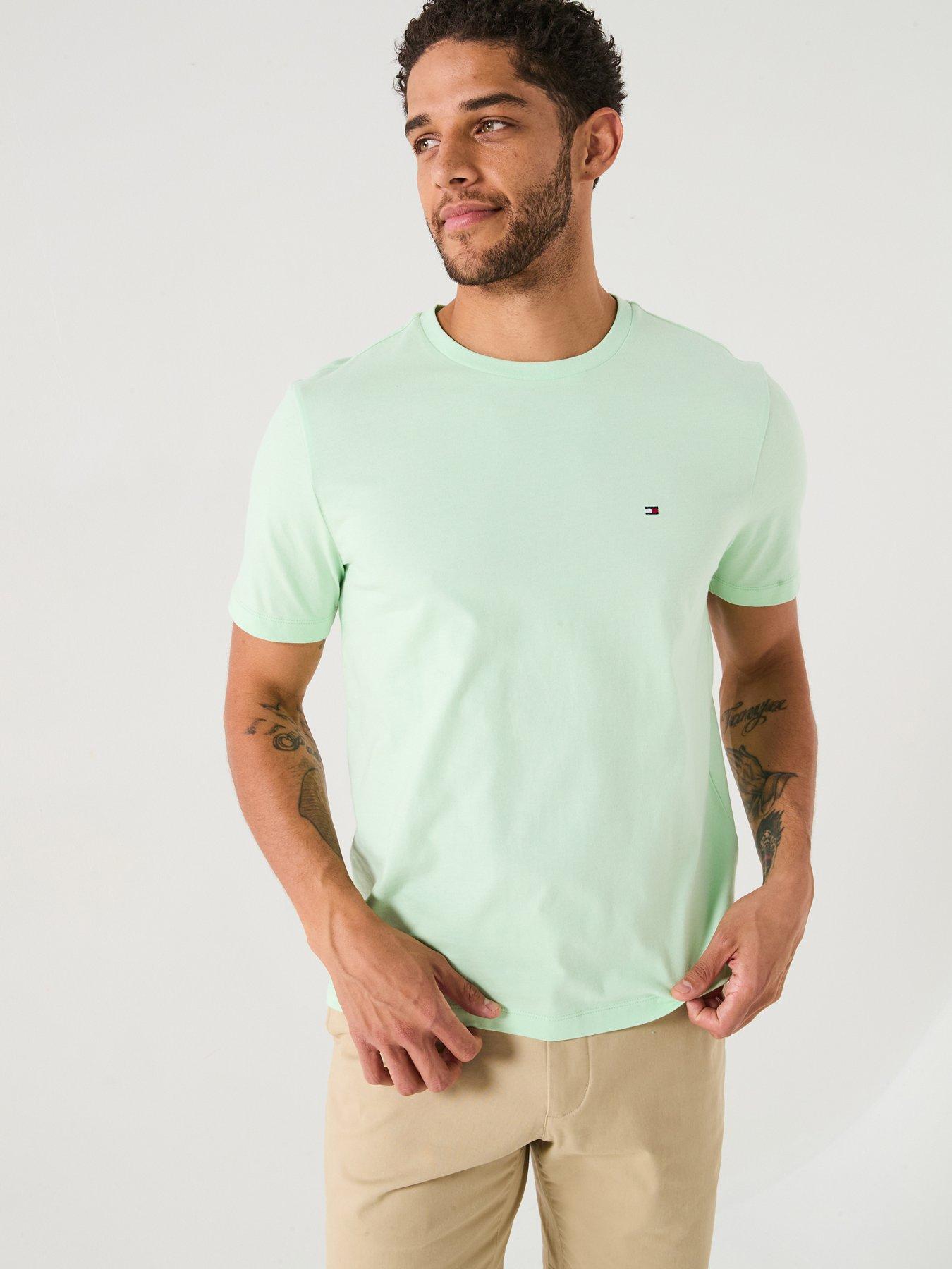 undefined Regular Fit Essential Flag Logo T-Shirt - Light Green