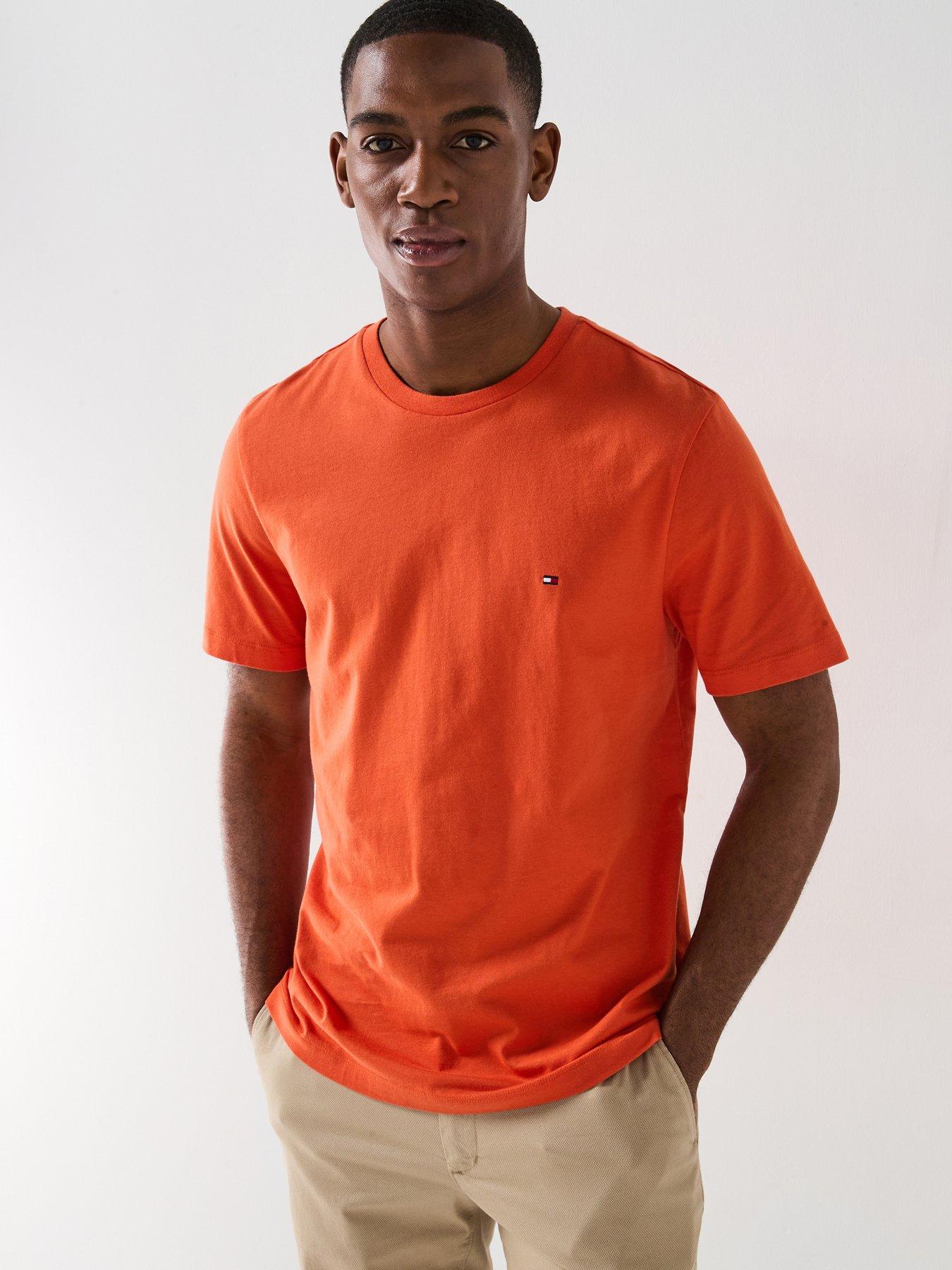 undefined Regular Fit Essential Flag Logo T-Shirt - Orange