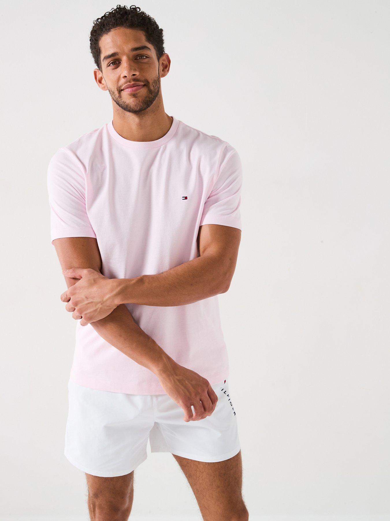 undefined Regular Fit Essential Flag Logo T-Shirt - Light Pink