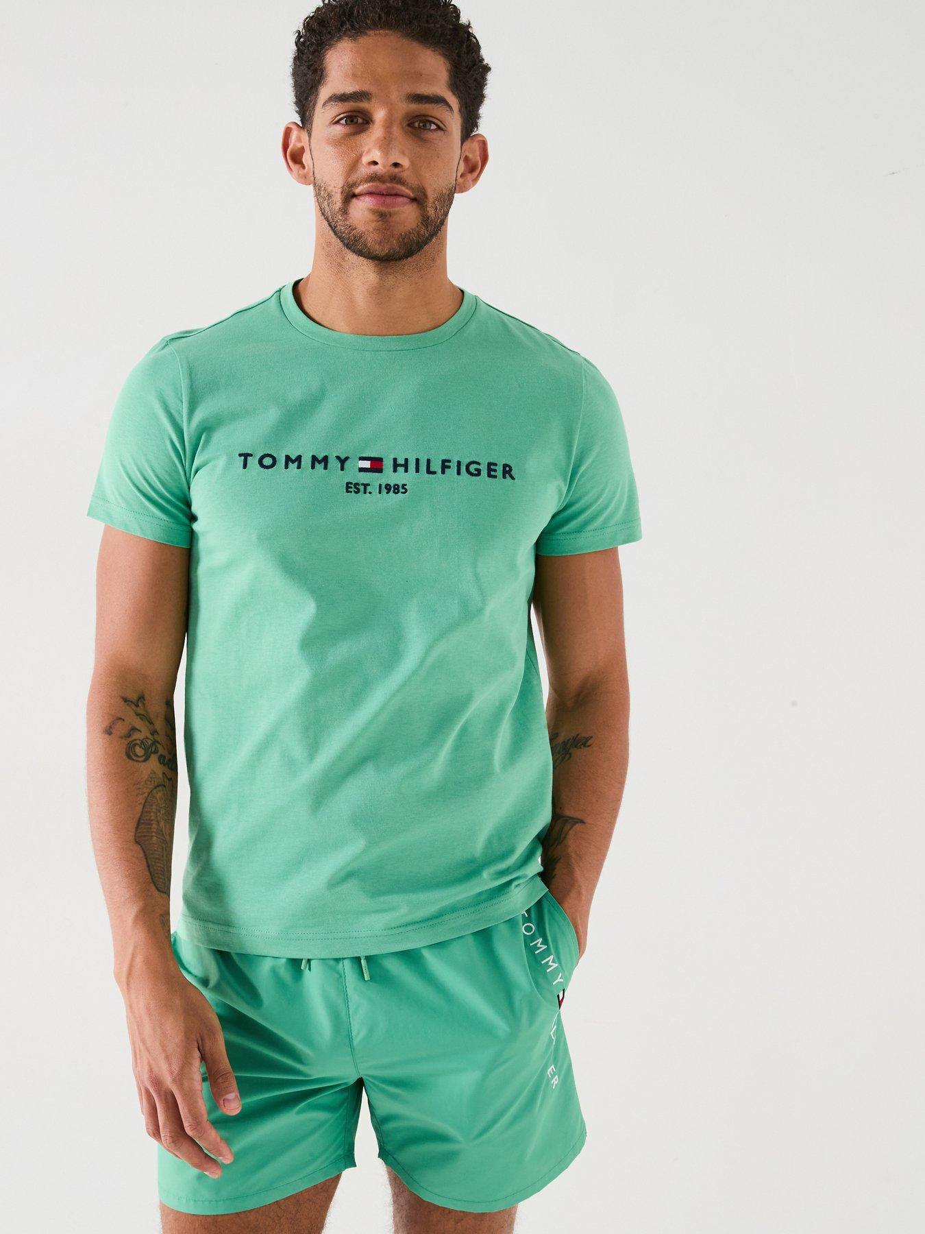 undefined Regular Fit Linear Chest Logo T-Shirt - Green