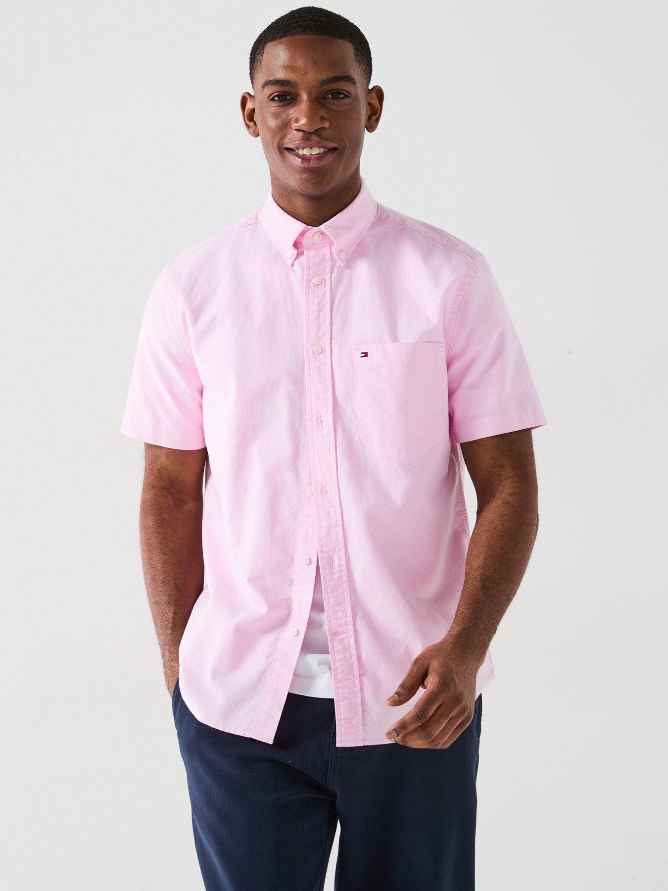 undefined Regular Fit Heritage Short Sleeve Oxford Shirt - Light Pink