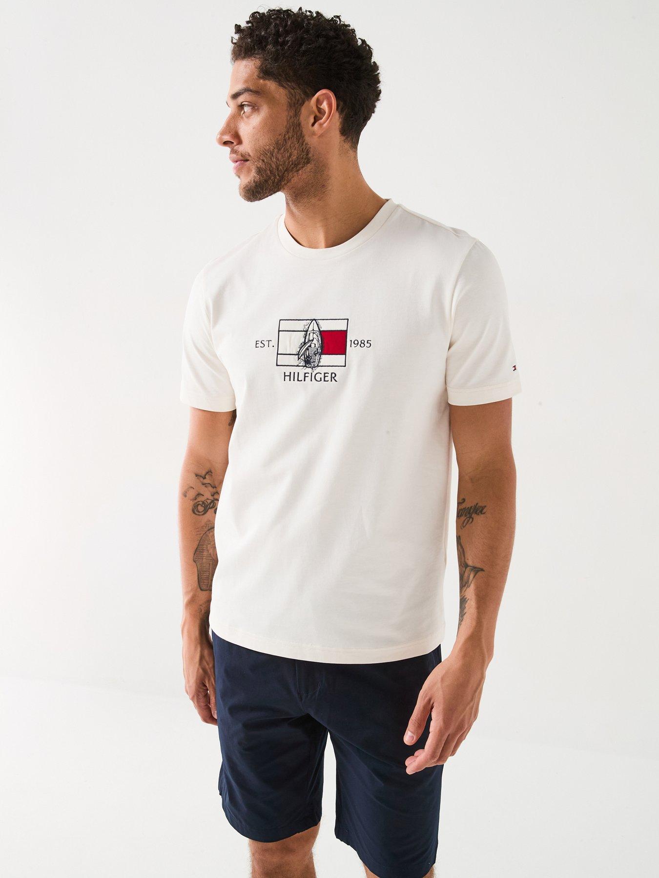 undefined Embroidered Flag Sailing T-Shirt - Light Cream