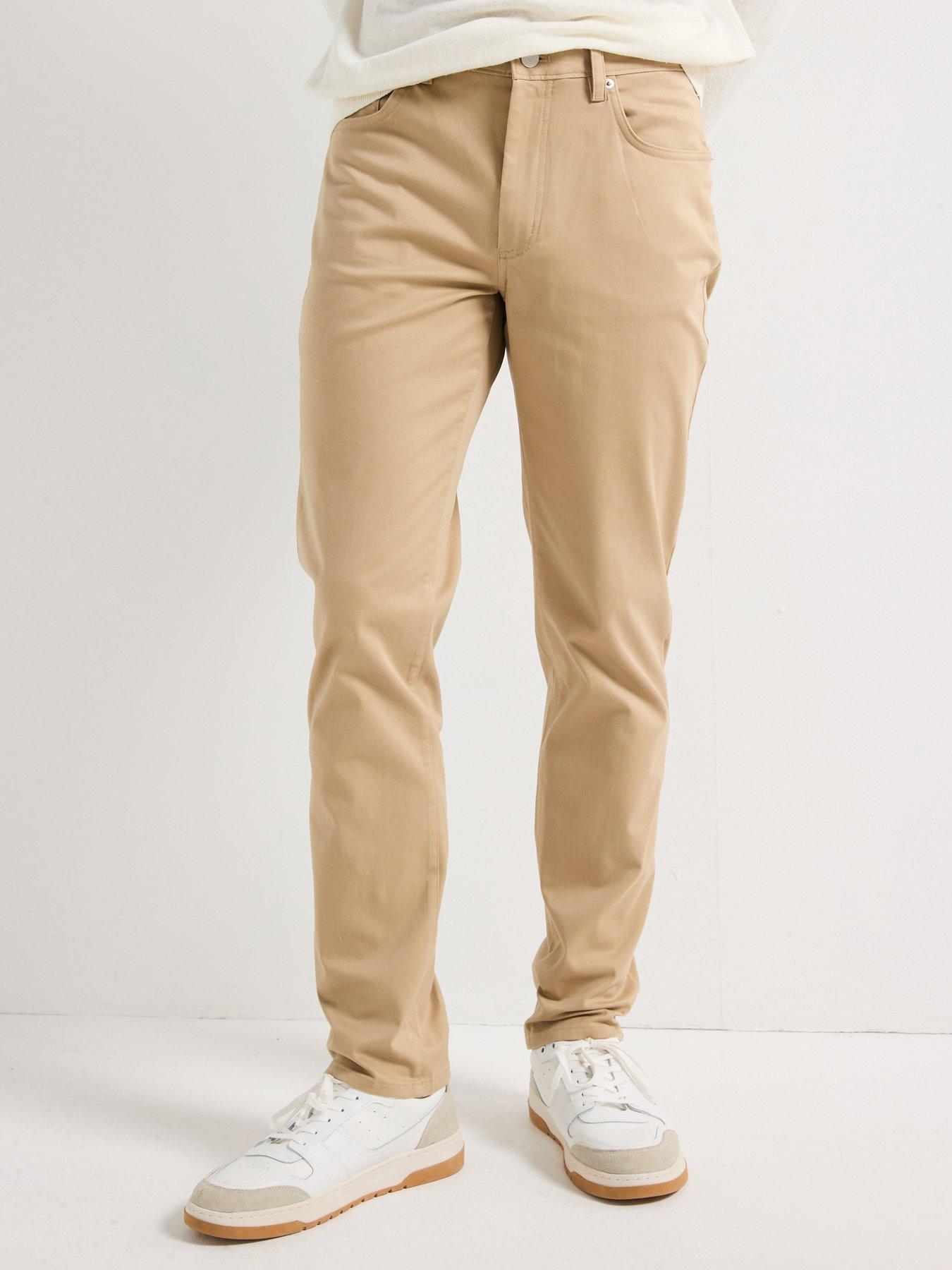 undefined Denton 5 Pocket Cotton Satin Casual Trousers - Khaki