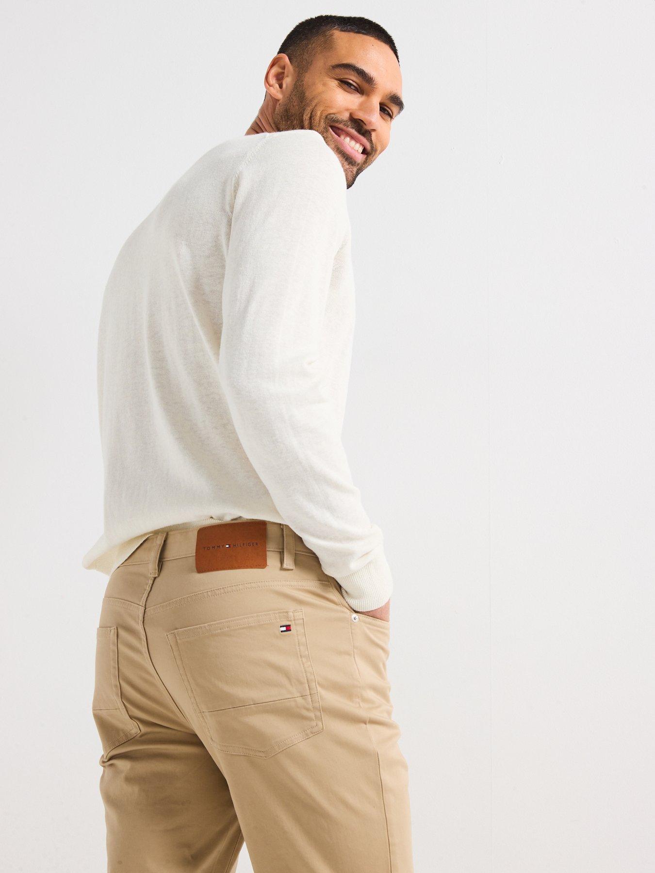 Image 4 of 6 of Tommy Hilfiger Denton 5 Pocket Cotton Satin Casual Trousers - Khaki