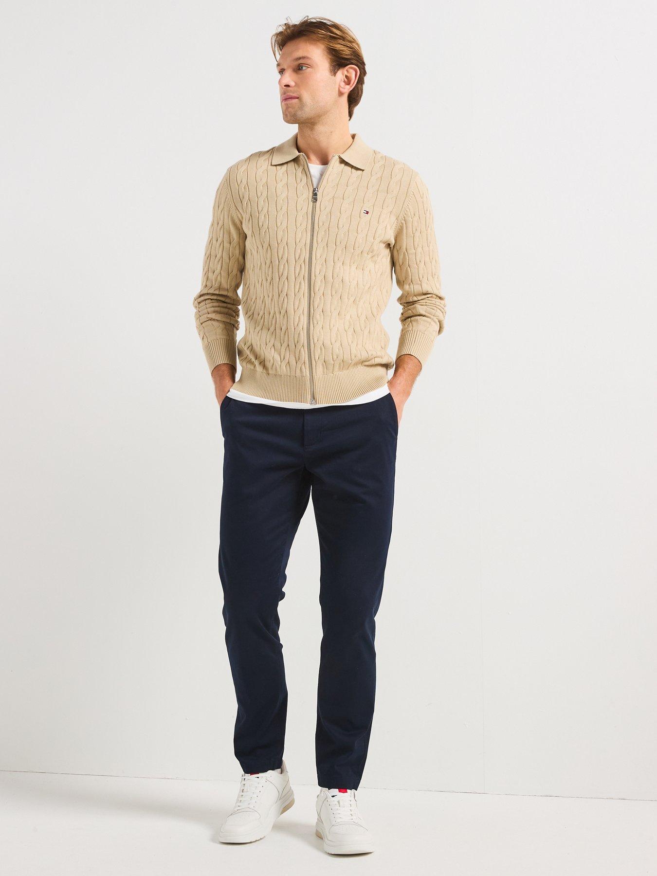 Image 3 of 4 of Tommy Hilfiger Classic Cable Zip Through Knitted Jumper - Natural
