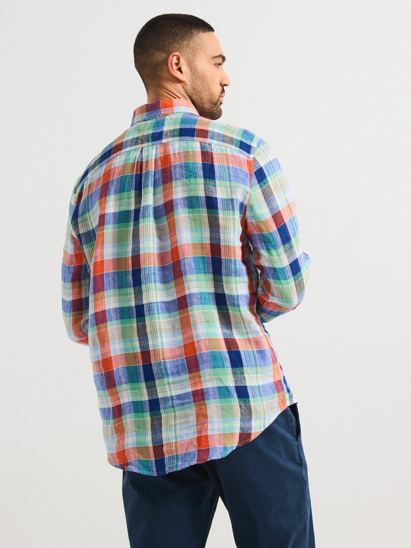 Image 2 of 6 of Tommy Hilfiger Regular Fit Linen Summer Madras Short Sleeve Shirt