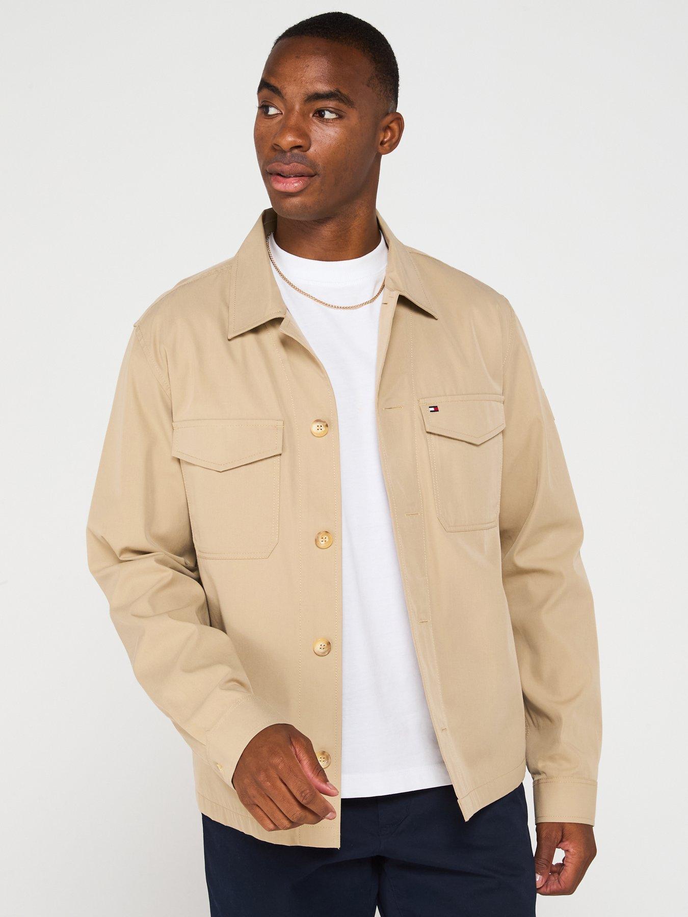 Image 1 of 6 of Tommy Hilfiger Cotton Nylon Overshirt - Natural
