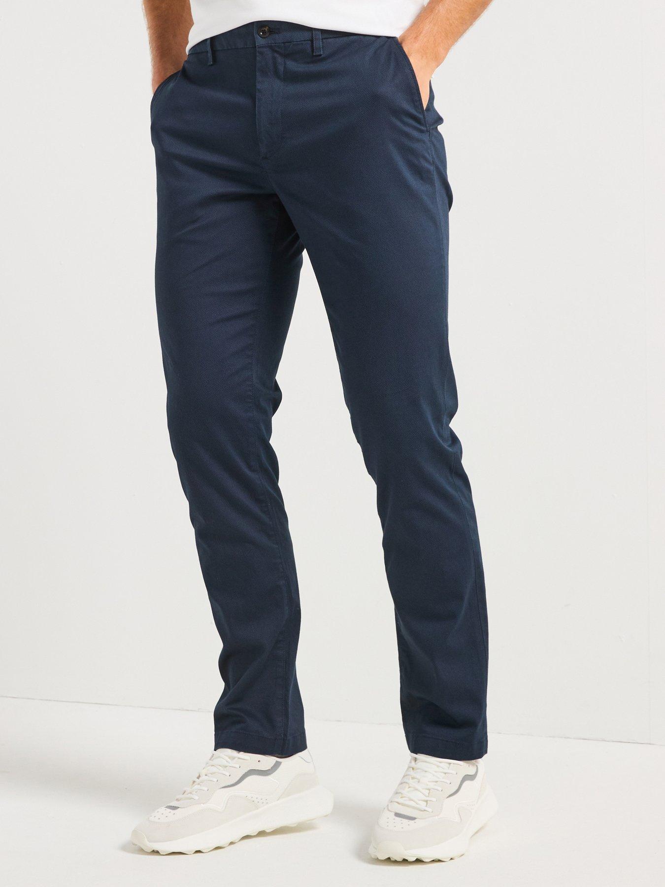undefined Denton Printed Structure Chinos - Navy