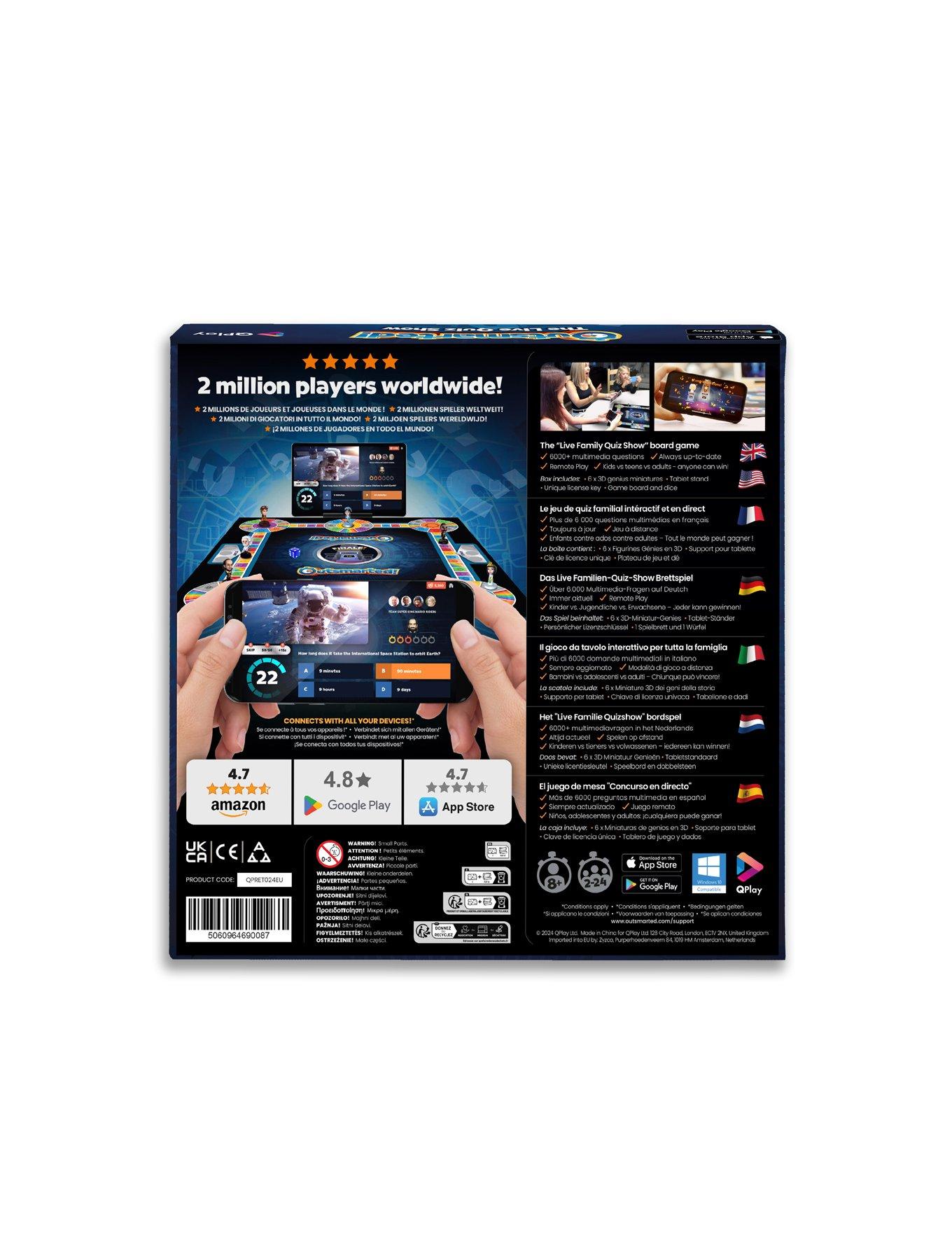 Outsmarted - Gioco Da Tavolo Quiz Live Per Famiglia E Amici - Oltre 10.000 Domande In Italiano, Adatto Dai 8 Anni In Su