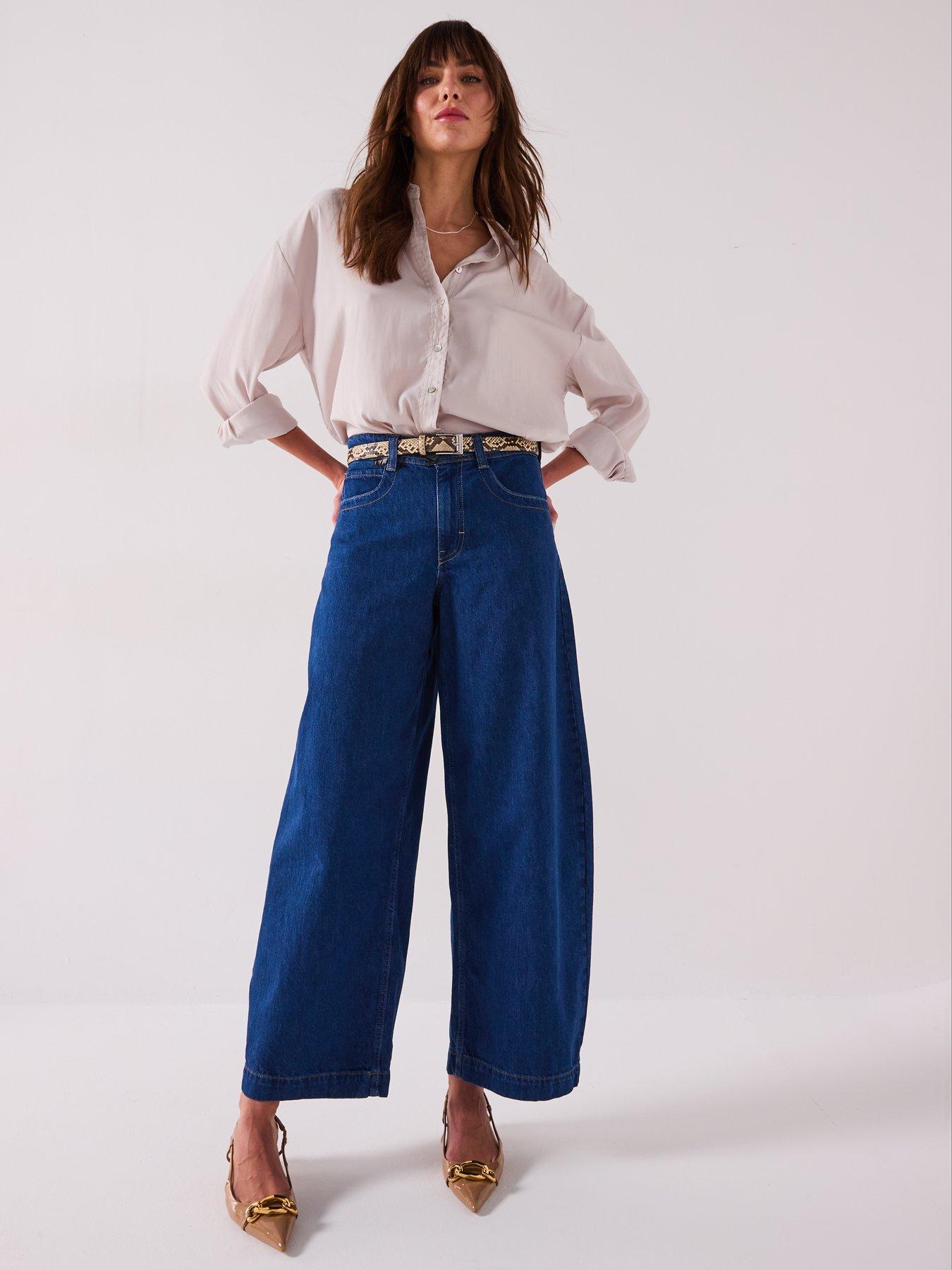undefined Oversized Balloon Jeans - Blue