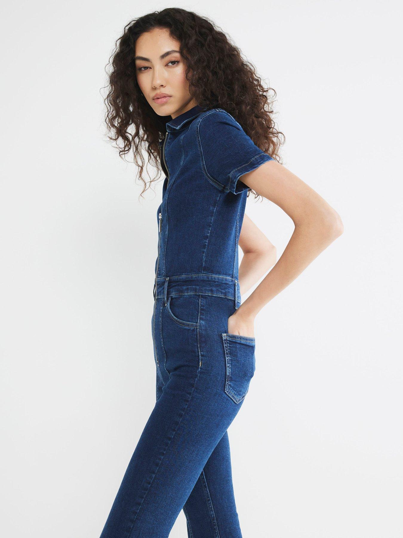 River Island Dakota Flare Leg Jumpsuit Blue Very