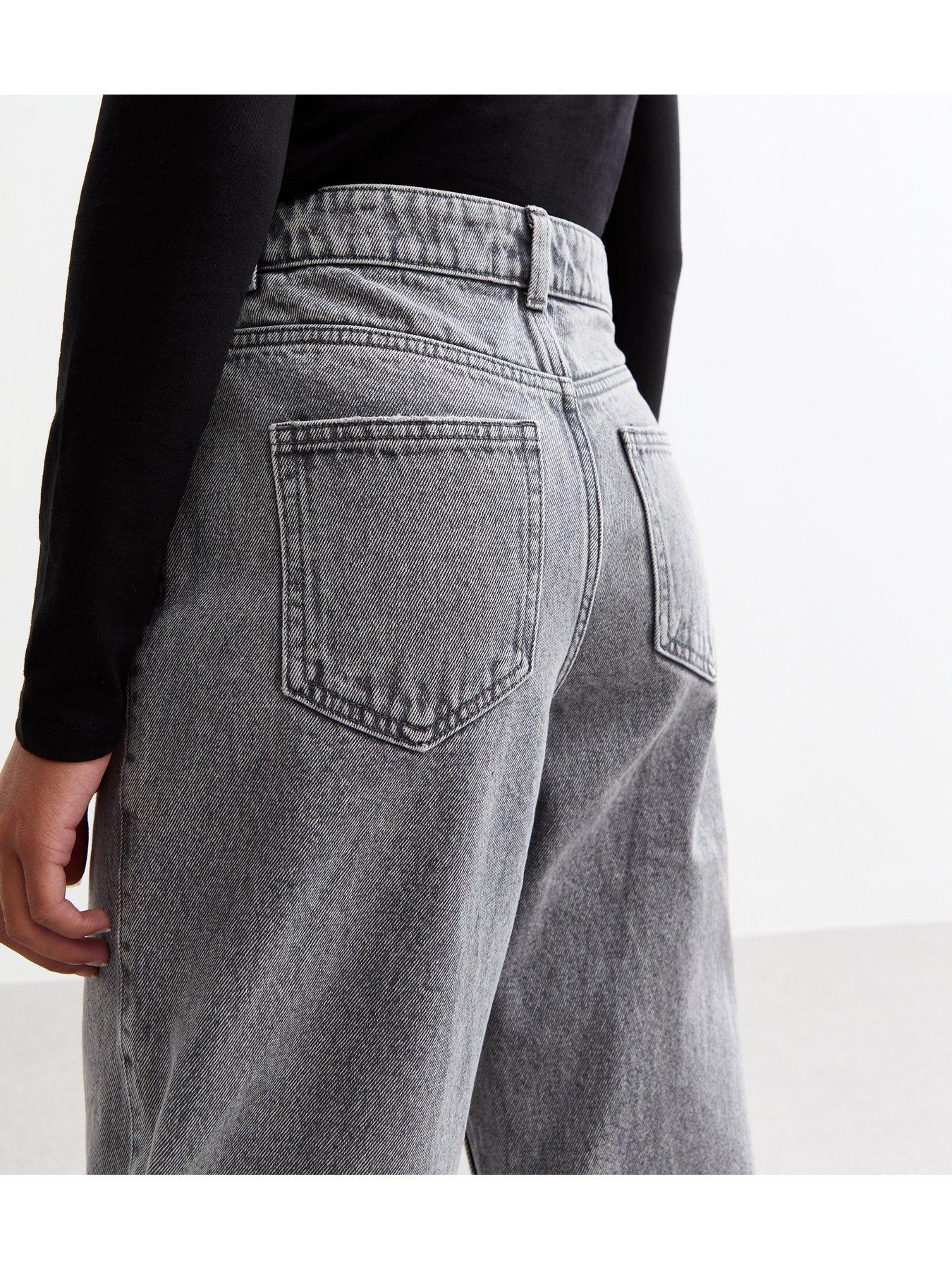 New Look 915 Girls Dark Grey Wide Leg Jeans Very