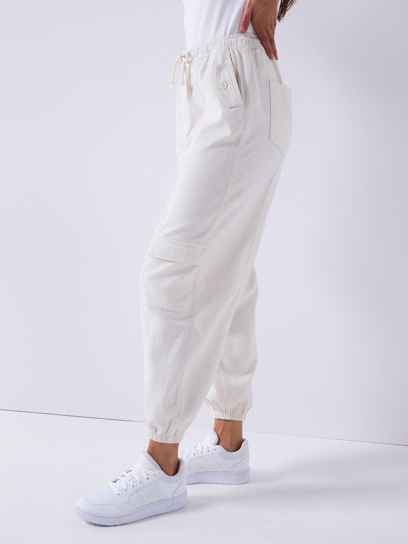 Image 6 of 6 of V by Very Textured Cargo Joggers - White