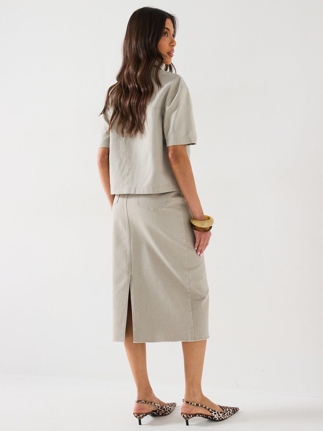 Image 5 of 6 of V by Very Short Sleeve Denim Shirt - Clay
