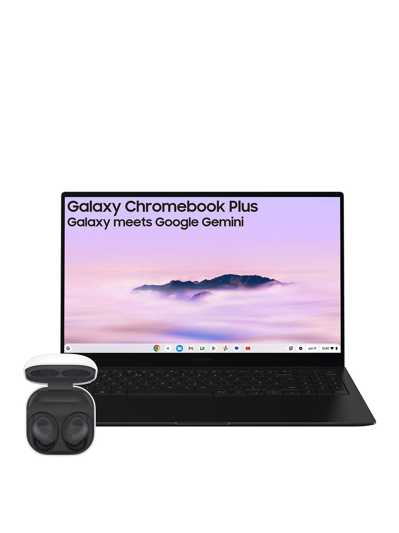 Image of Samsung Galaxy Chromebook Plus - 15.6in FHD AMOLED, Intel Core i5, 8GB RAM, 256GB SSD, Neptune Blue - with Galaxy Buds FE