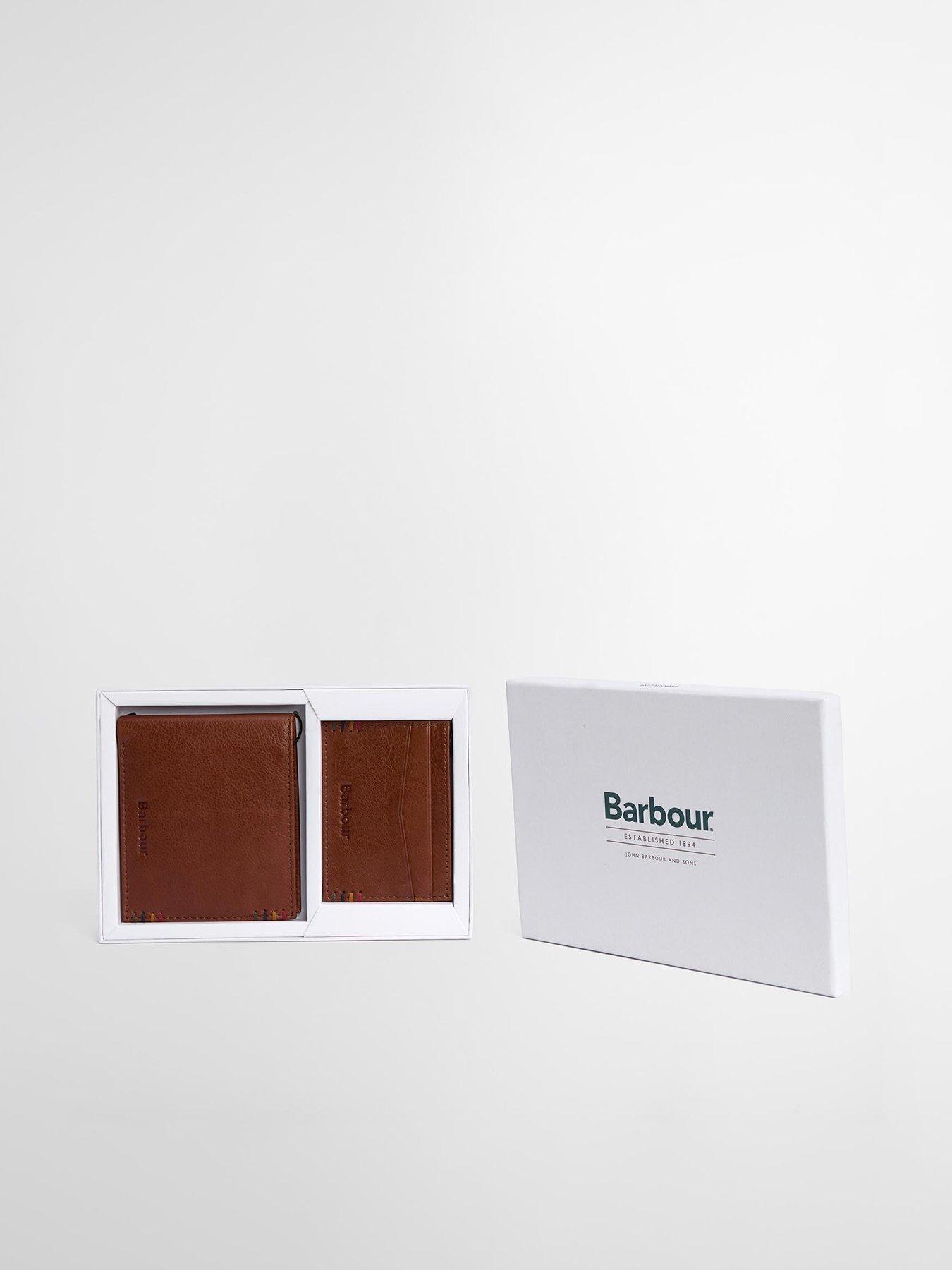 Image 2 of 4 of Barbour Cairnwell Wallet &amp; Cardholder Gift Set - Brown